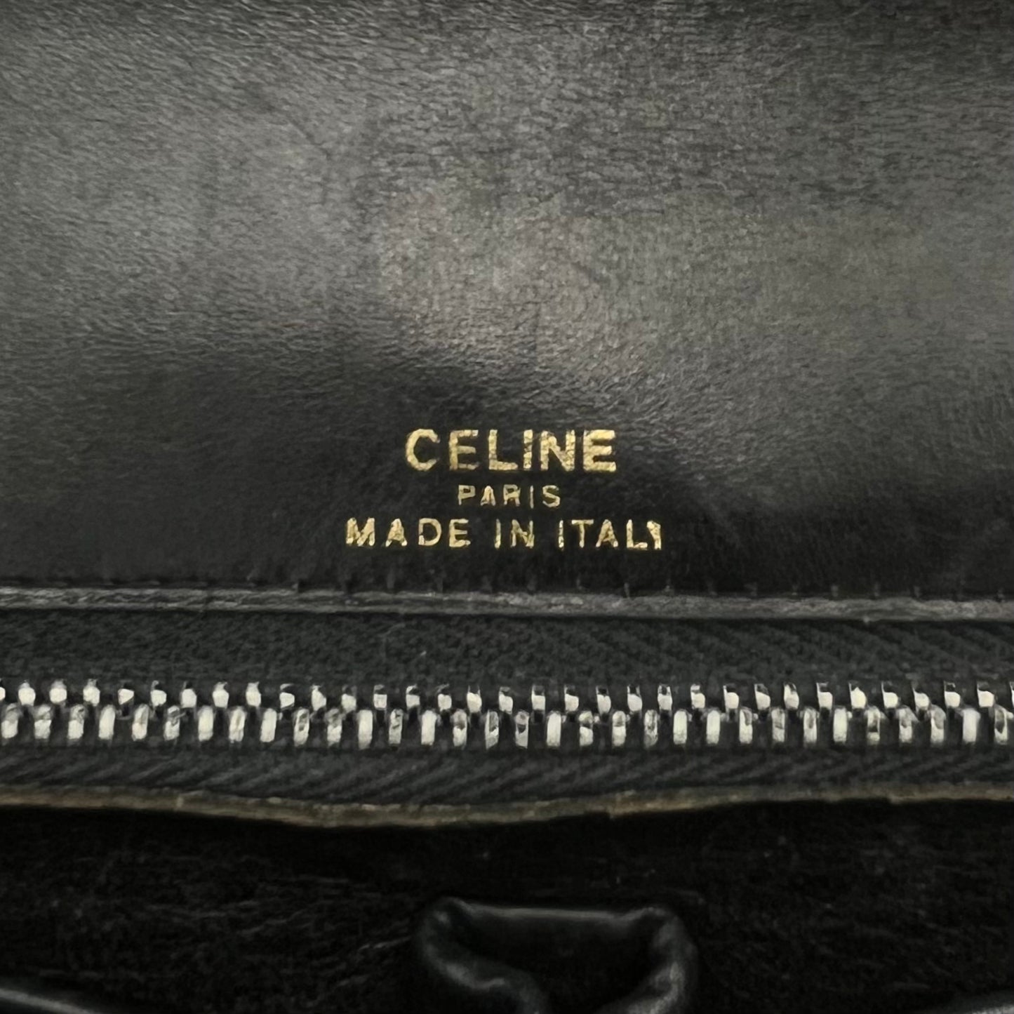 Celine Paris Black Leather Horsebit Horse Carriage Shoulder Bag