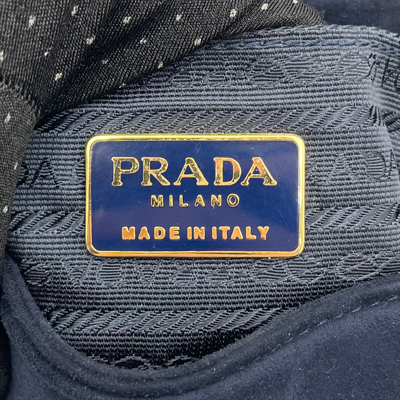 Prada Dark Blue Suede Suede Belt Shoulder Bag