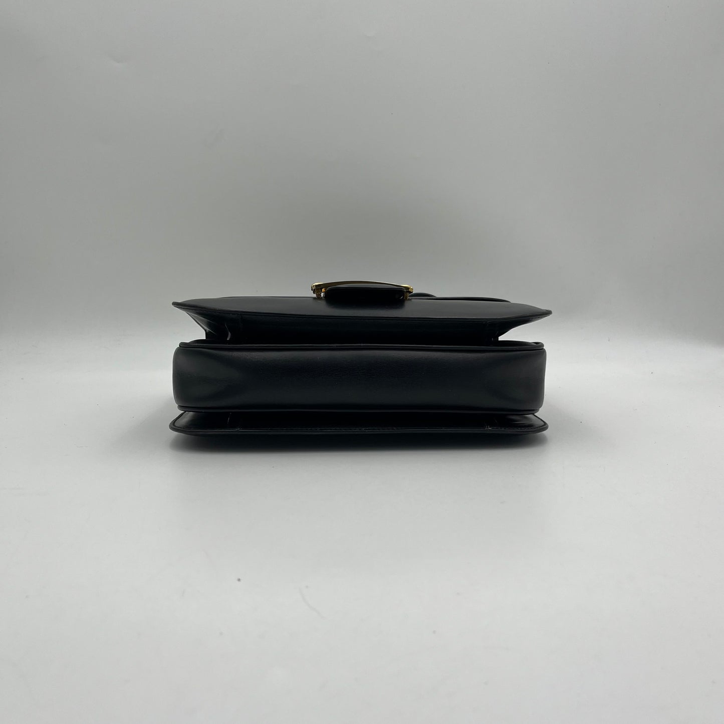 Celine Paris 1970s Black Leather Crecy Box Bag
