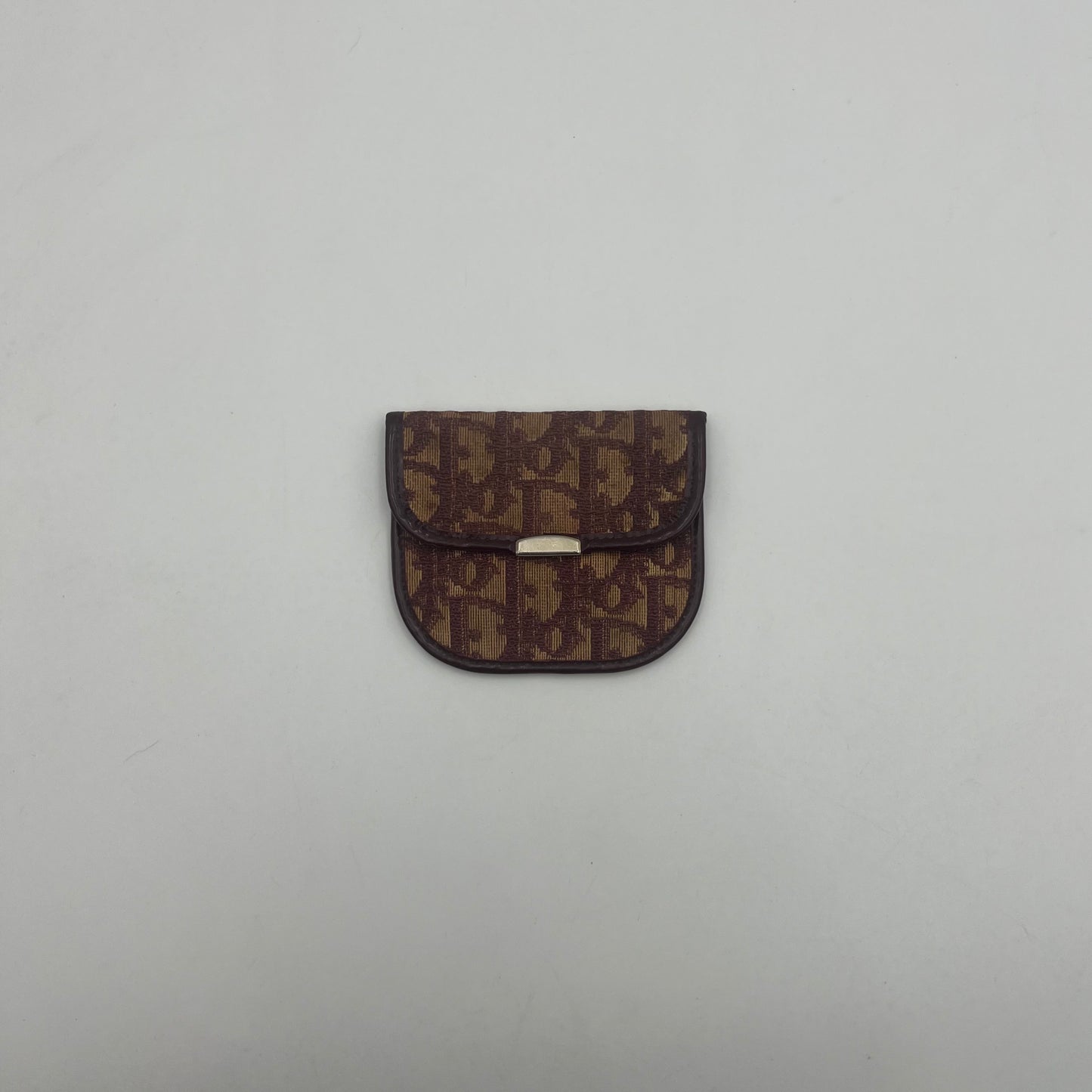 Christian Dior Burgundy Monogram Flap Coin Purse