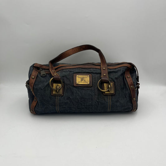 Burberry Blue Label Denim and Brown Leather Shoulder Bag