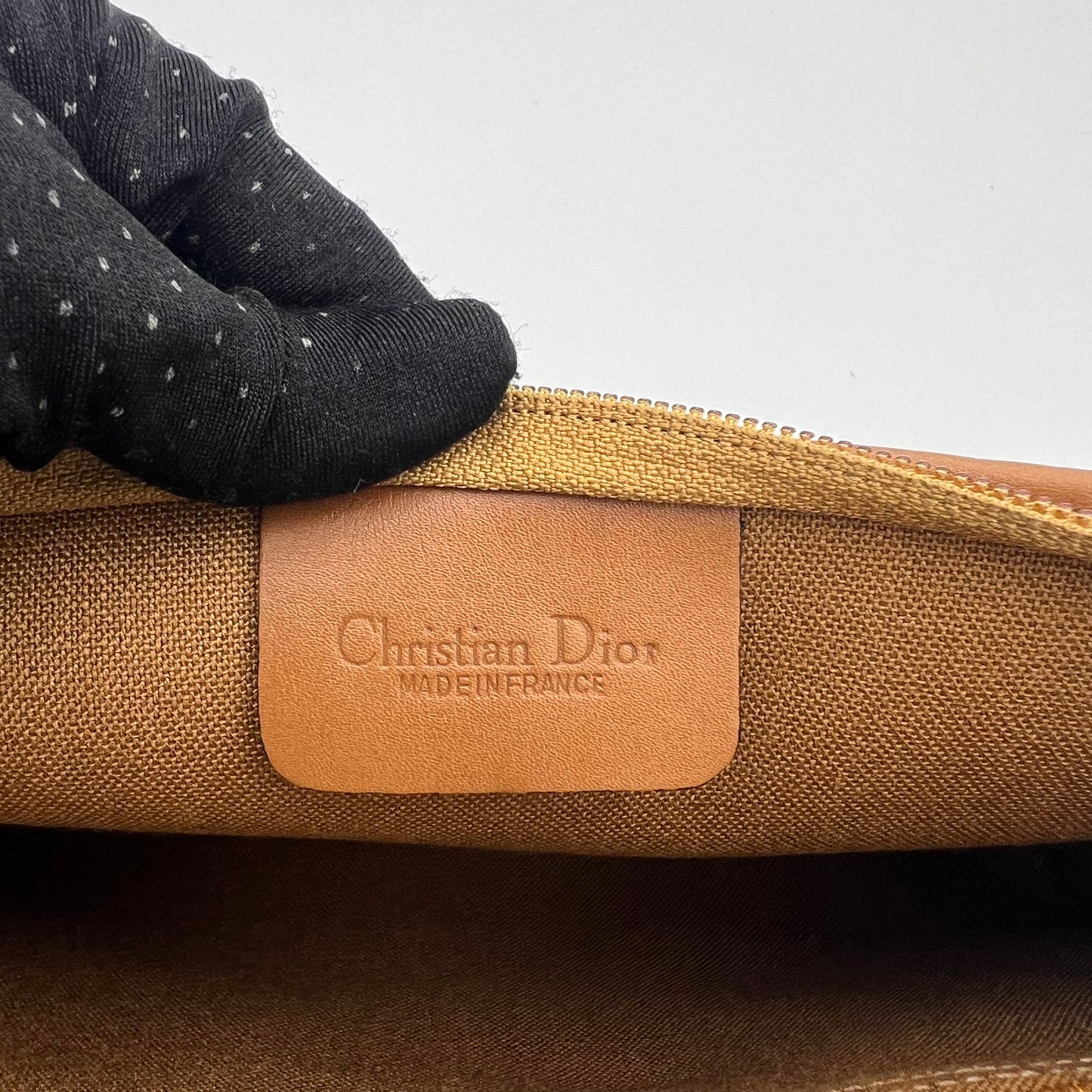 Christian Dior Dark Honeycomb Zip Clutch