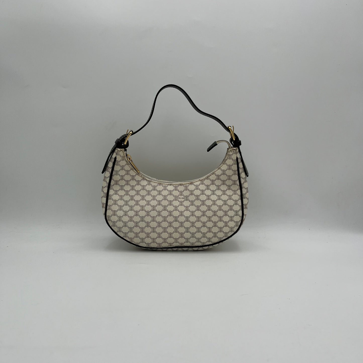 Celine Paris White Macadam Ava Hobo Baguette