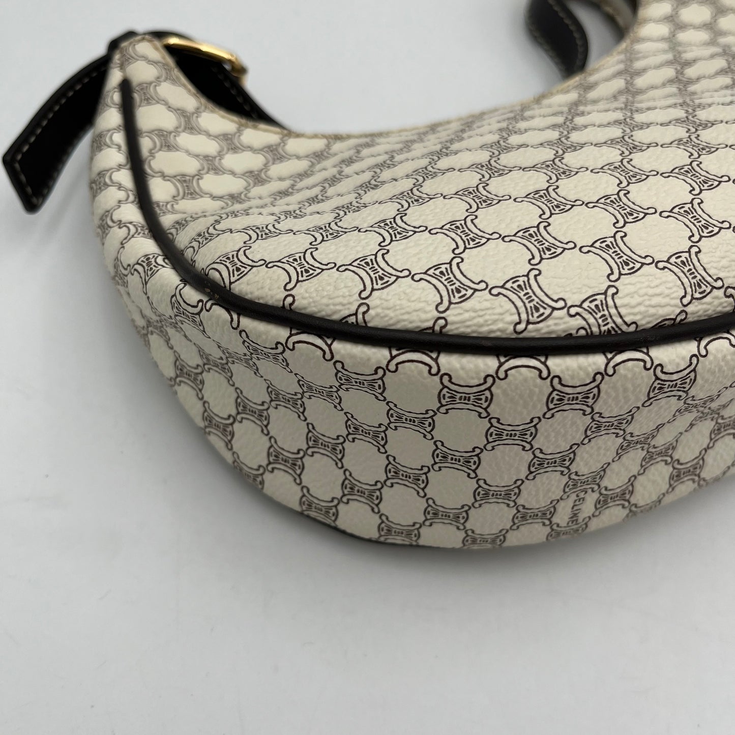 Celine Paris White Macadam Ava Hobo Baguette