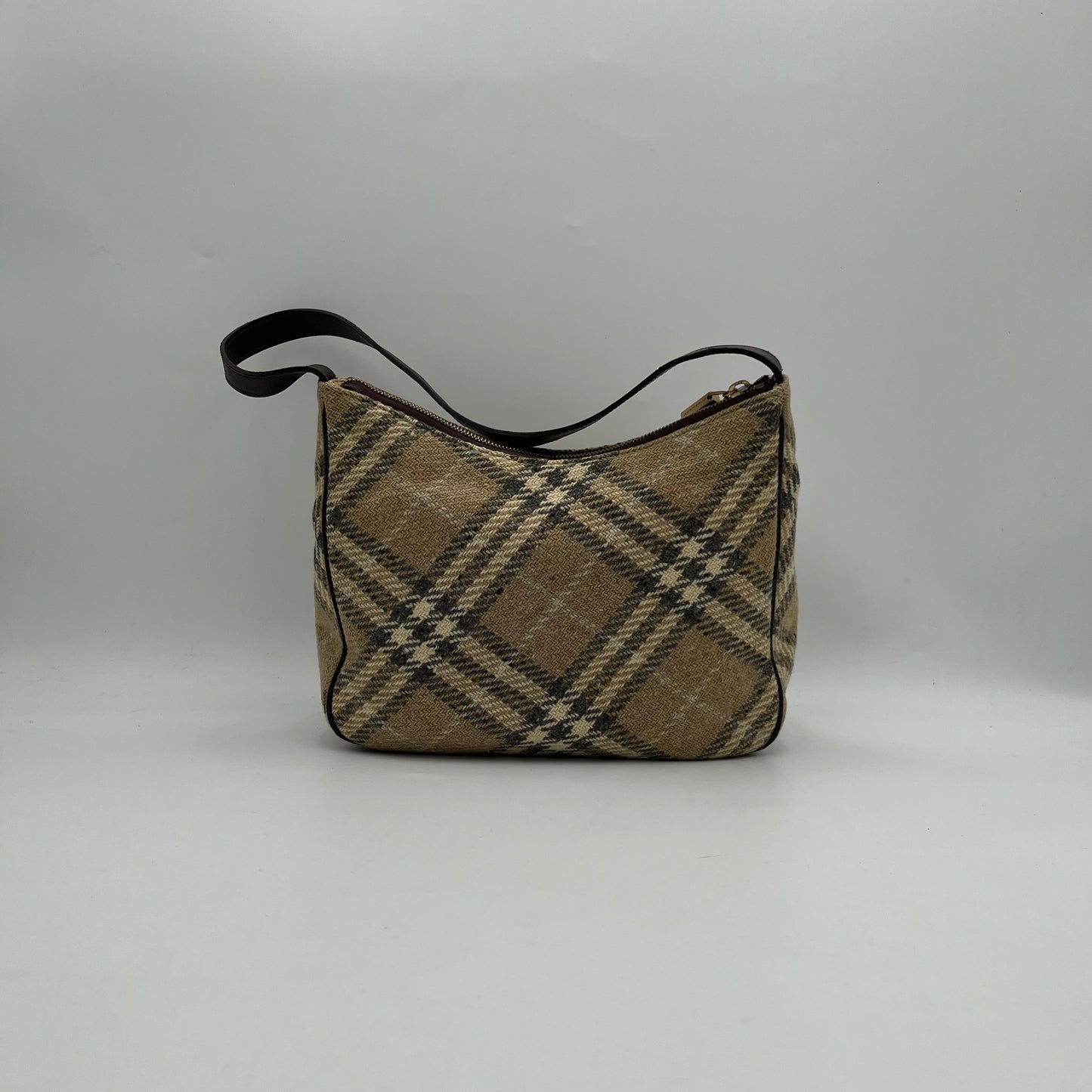 Burberry Nova Wool Hobo Shoulder Bag