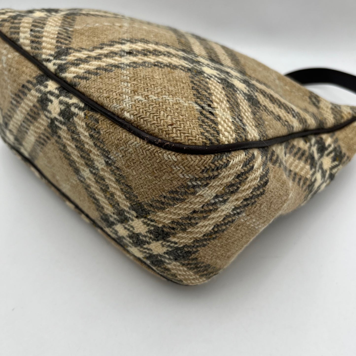 Burberry Nova Wool Hobo Shoulder Bag