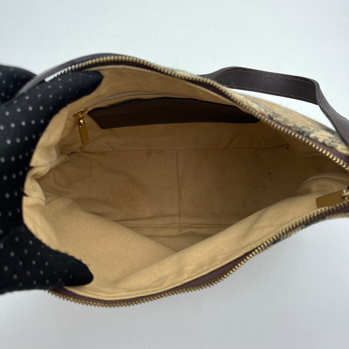 Burberry Nova Wool Hobo Shoulder Bag