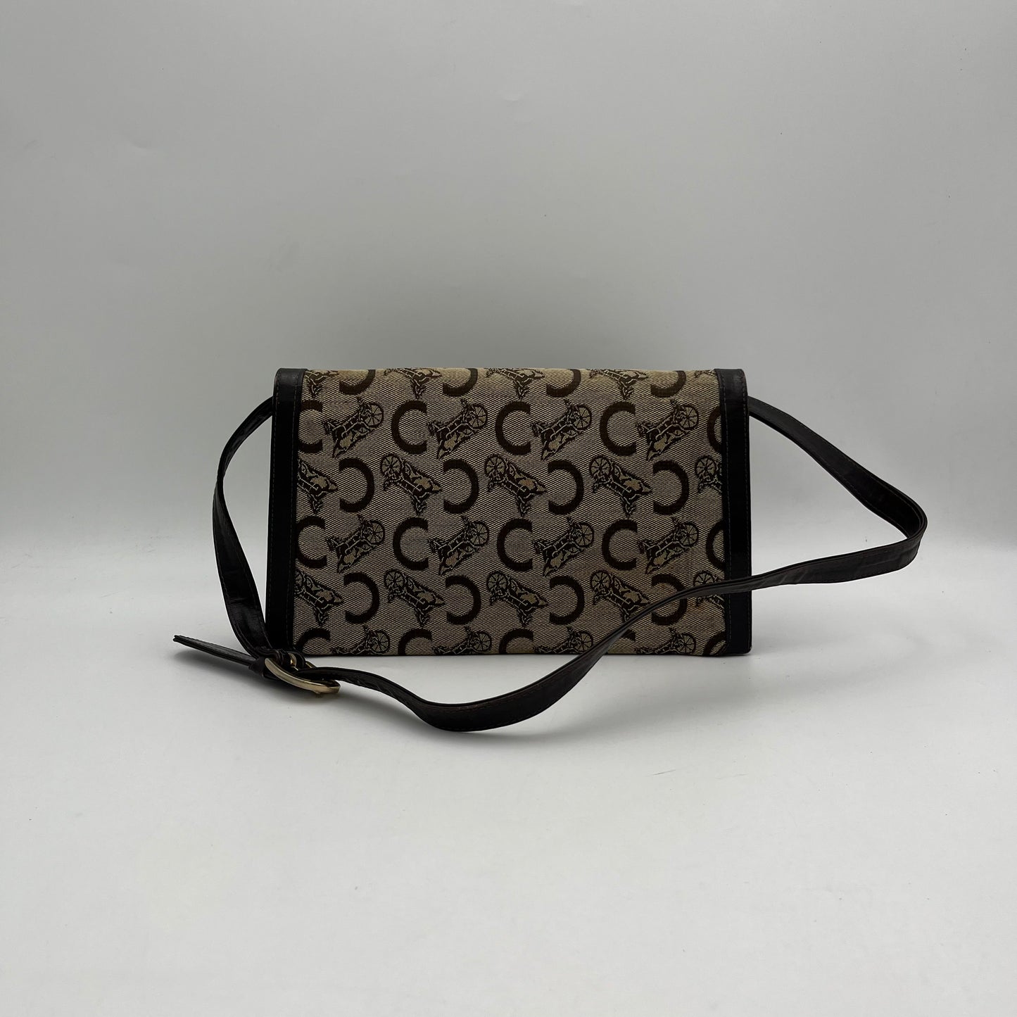 Celine Paris Vintage C Horse Carriage Horsebit Flap Shoulder Bag