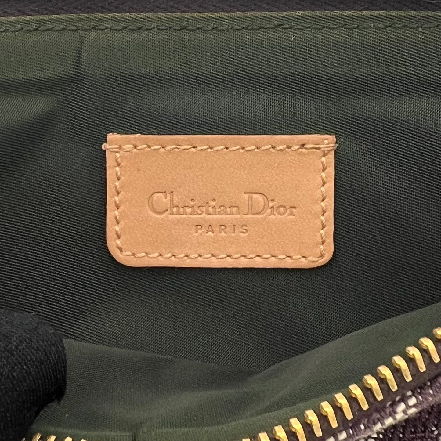 Christian Dior Brown Oblique Canvas Tan Leather Mini Saddle Pochette