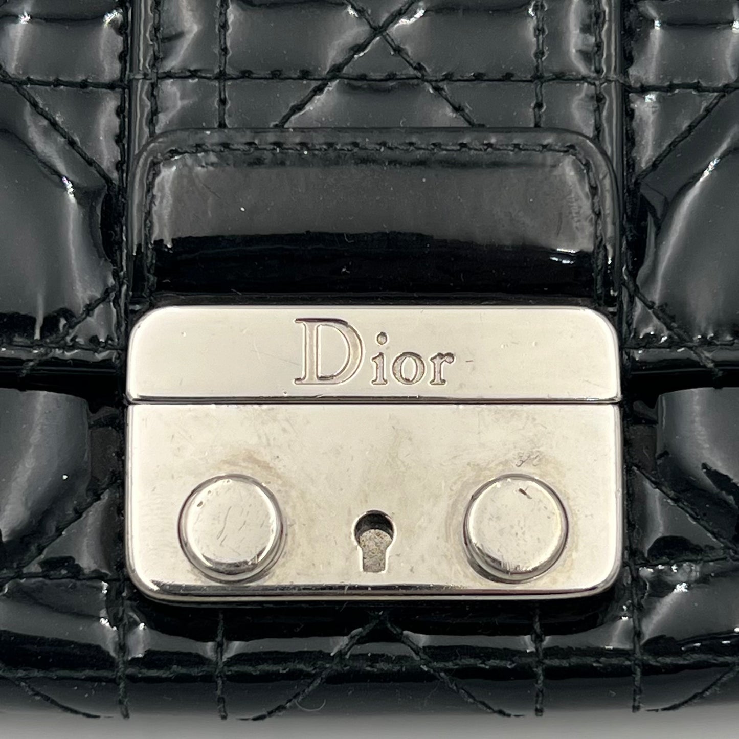 Christian Dior Black Cannage Patent Leather Miss Dior