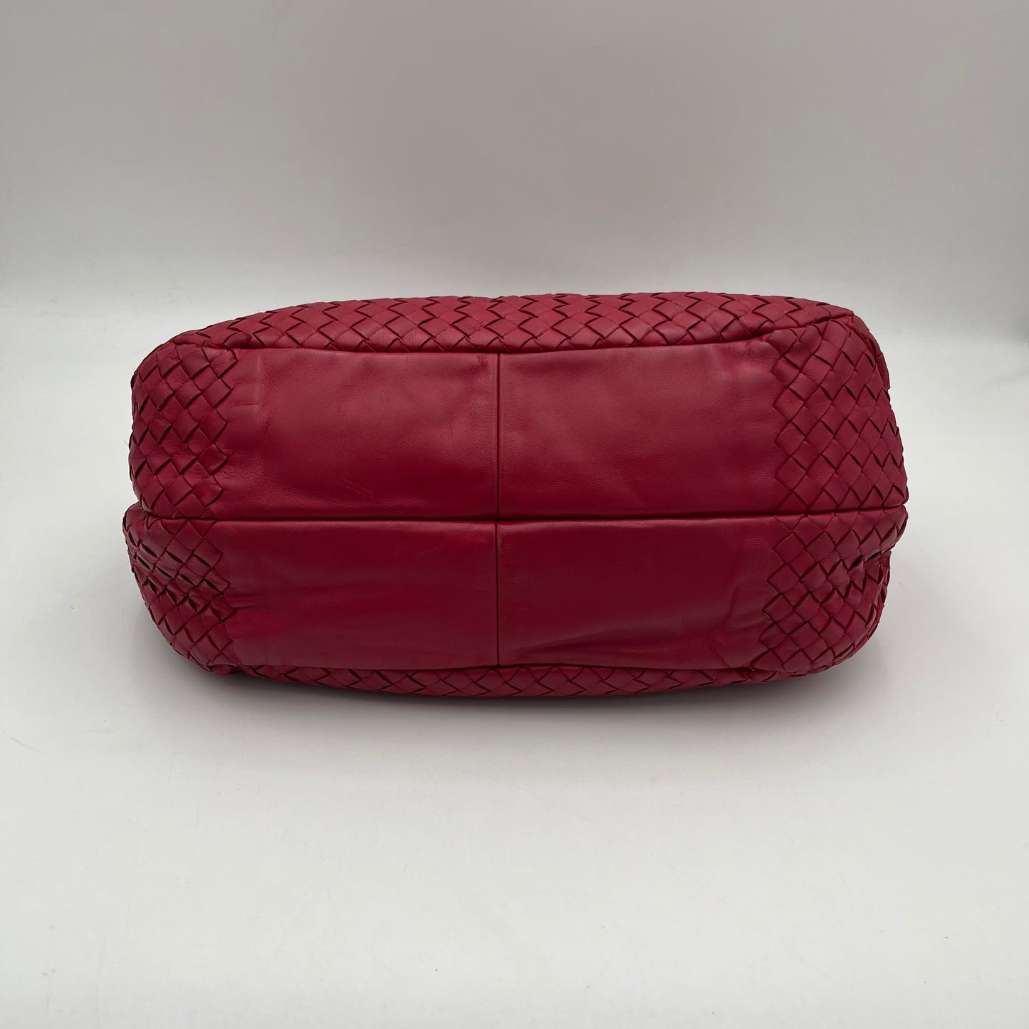 Bottega Veneta Pink Red Intrecciato Campana Hobo Bag