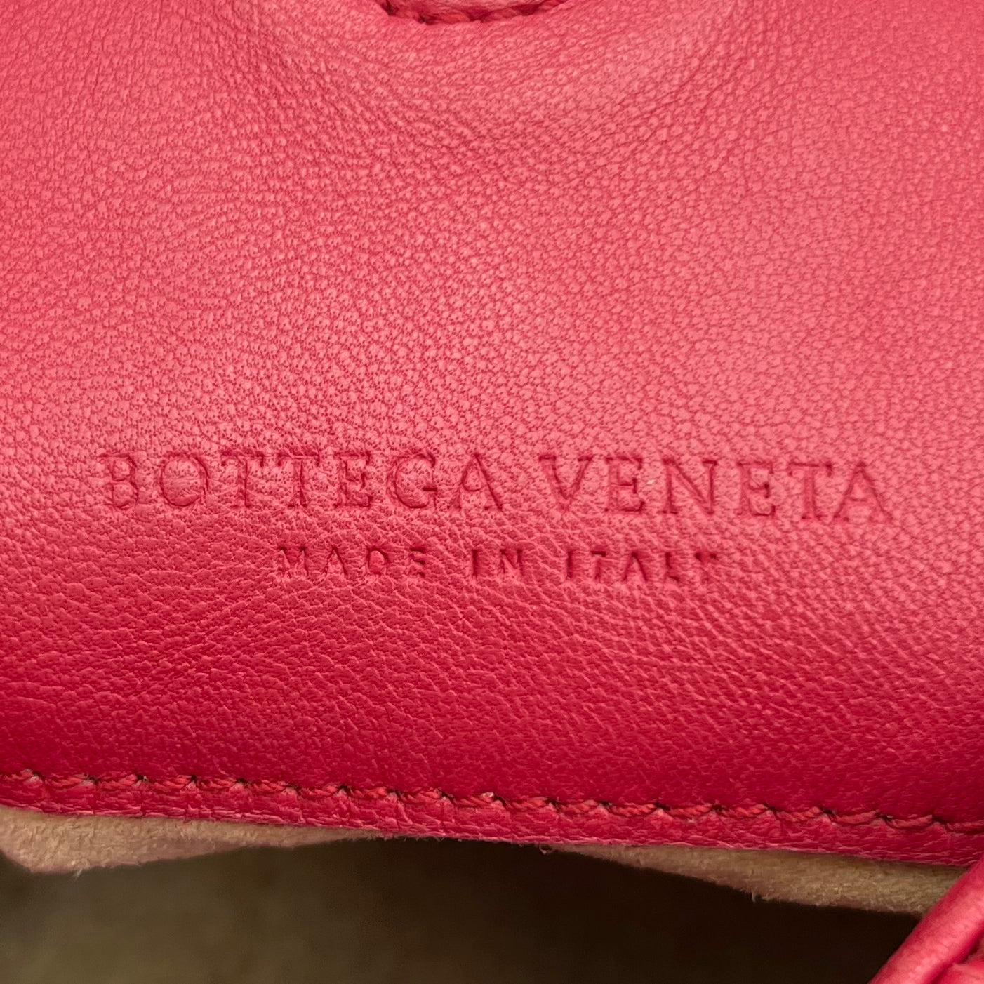 Bottega Veneta Pink Red Intrecciato Campana Hobo Bag