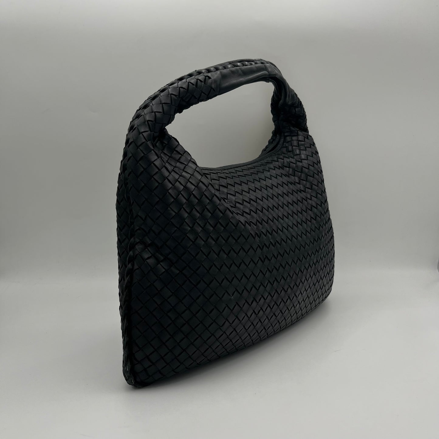 Bottega Veneta Black Intrecciato Large Hobo Bag