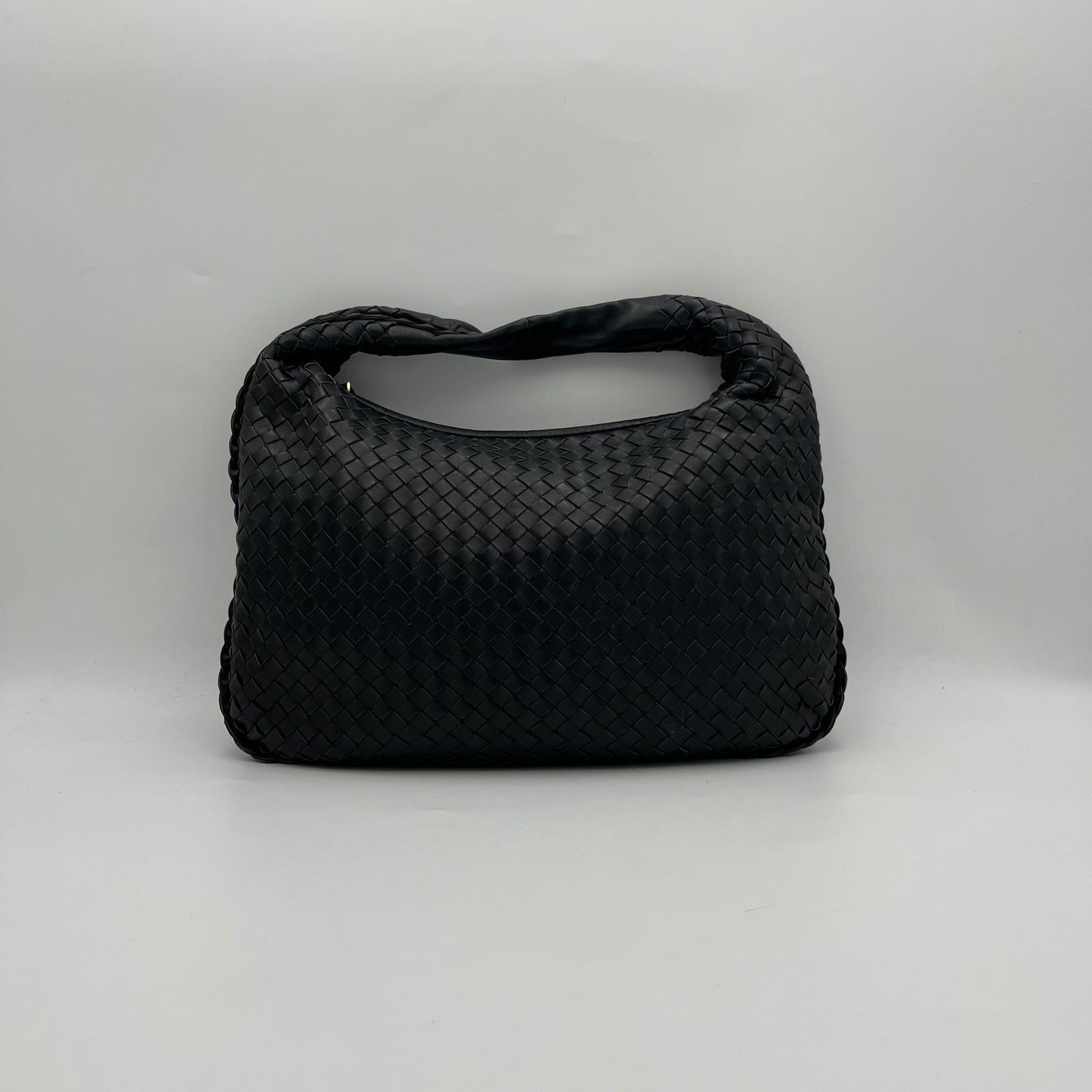 Bottega Veneta Black Intrecciato Hobo Bag