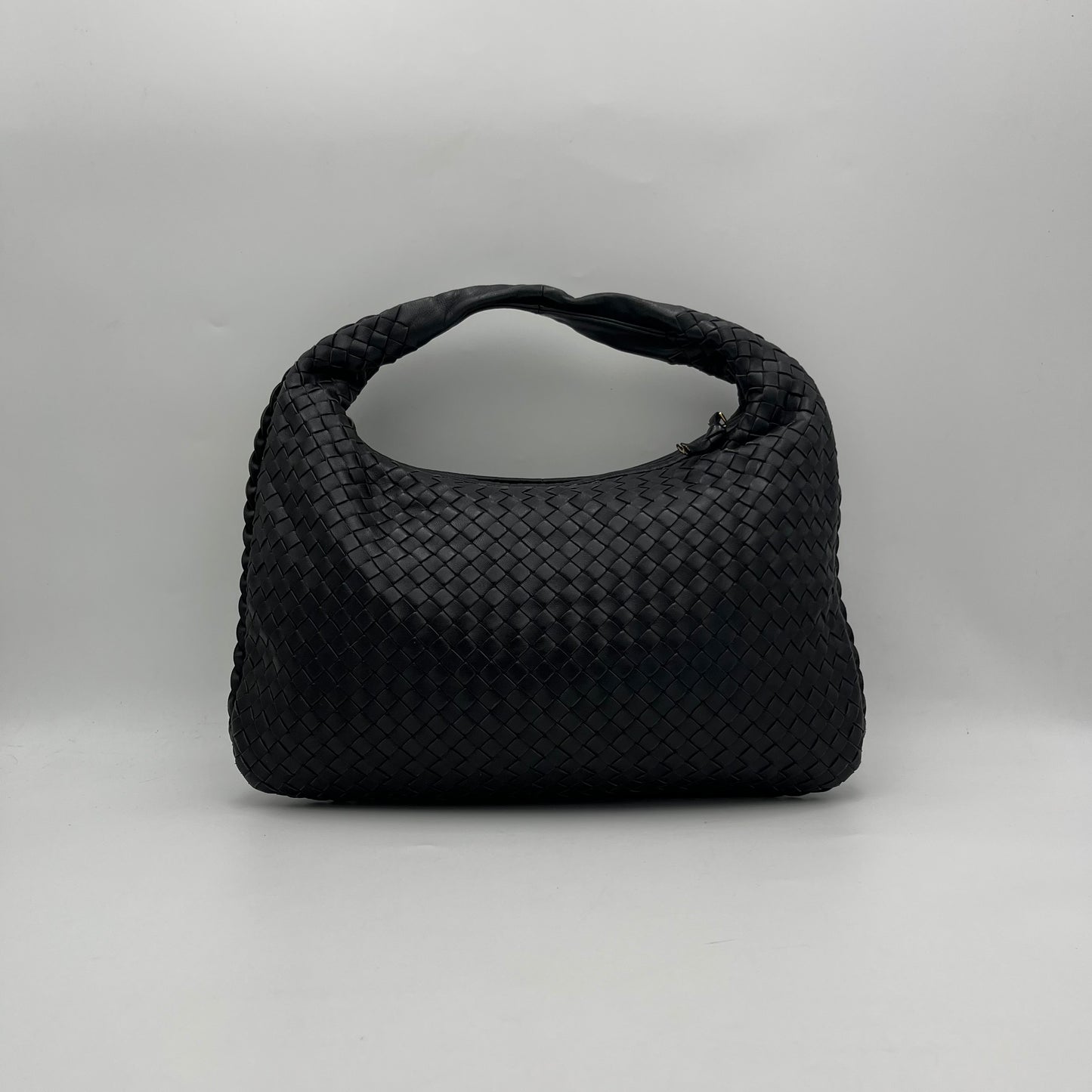 Bottega Veneta Black Intrecciato Hobo Bag