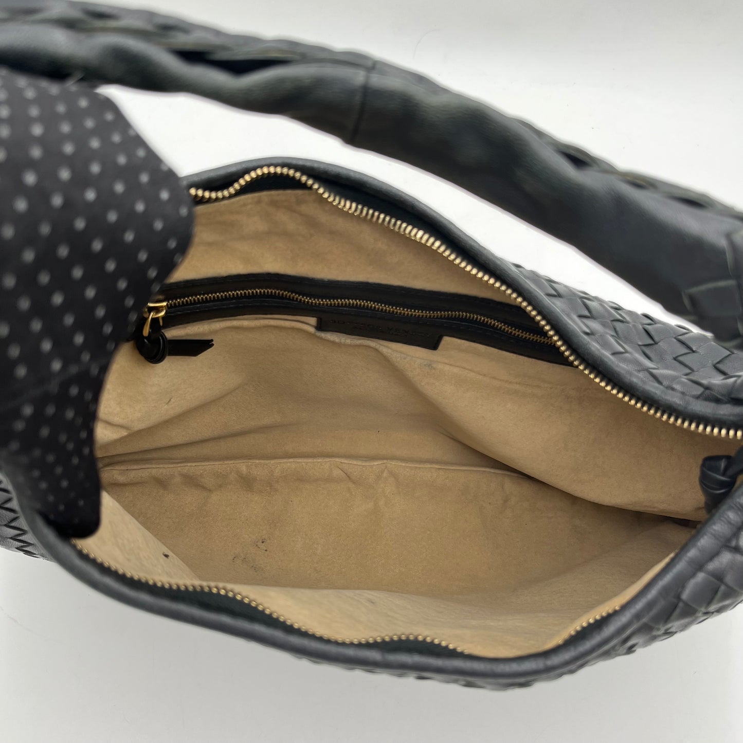 Bottega Veneta Black Intrecciato Hobo Bag