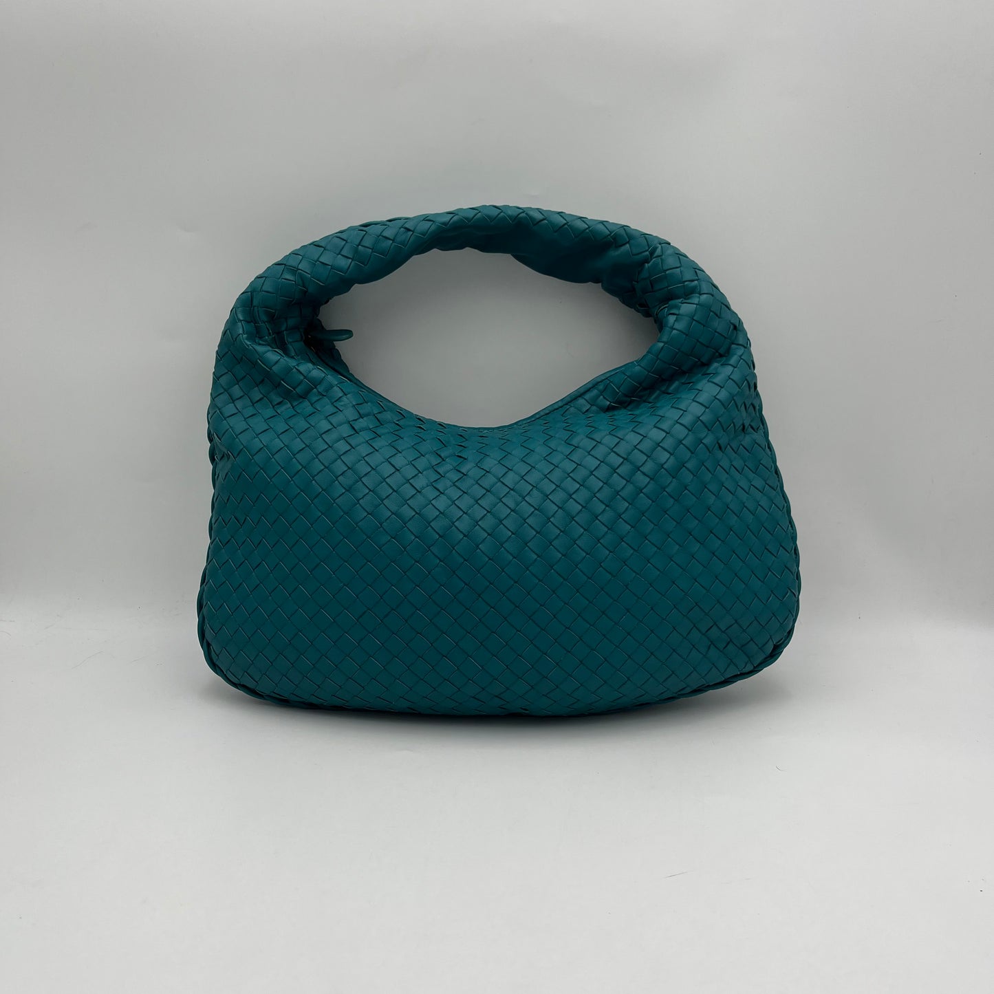 Bottega Veneta Blue Green Intrecciato Hobo Bag
