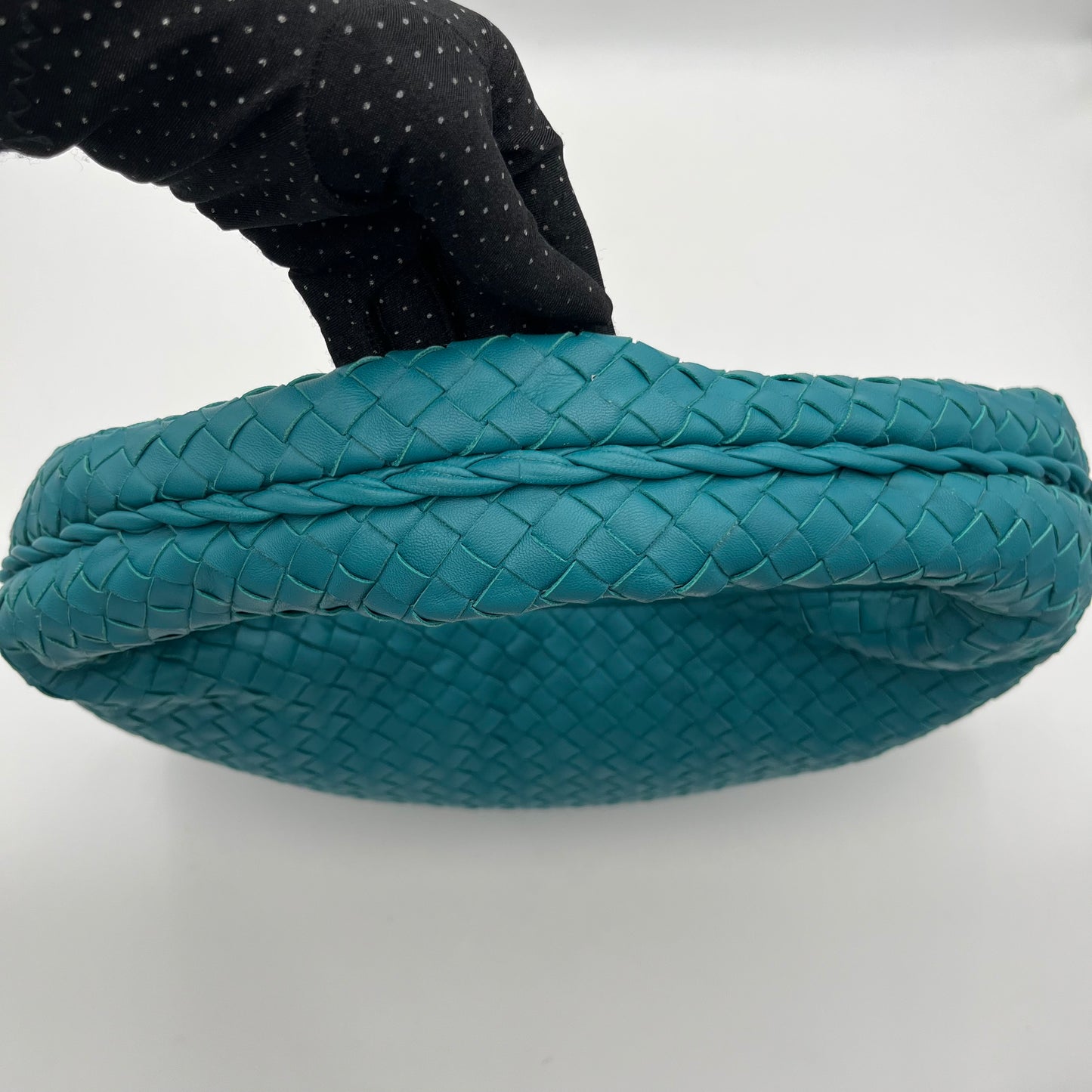 Bottega Veneta Blue Green Intrecciato Hobo Bag