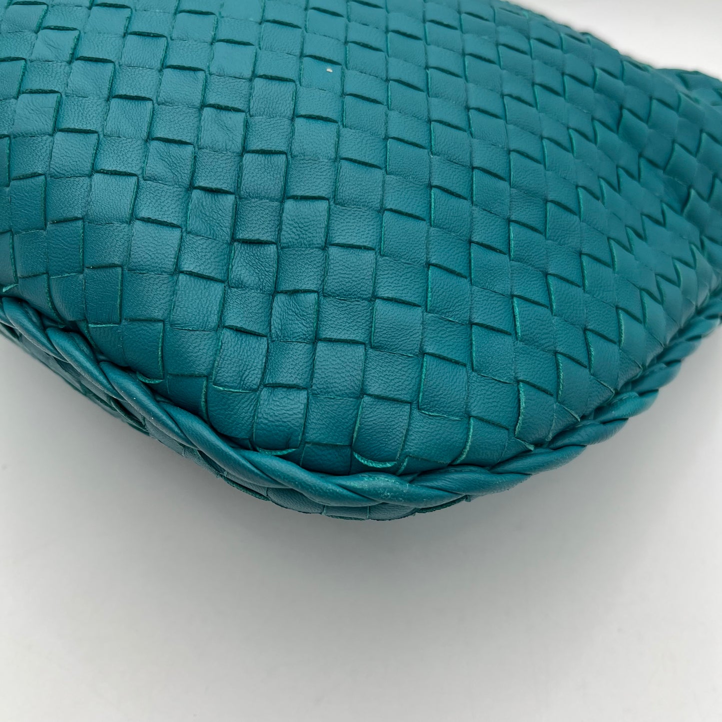 Bottega Veneta Blue Green Intrecciato Hobo Bag