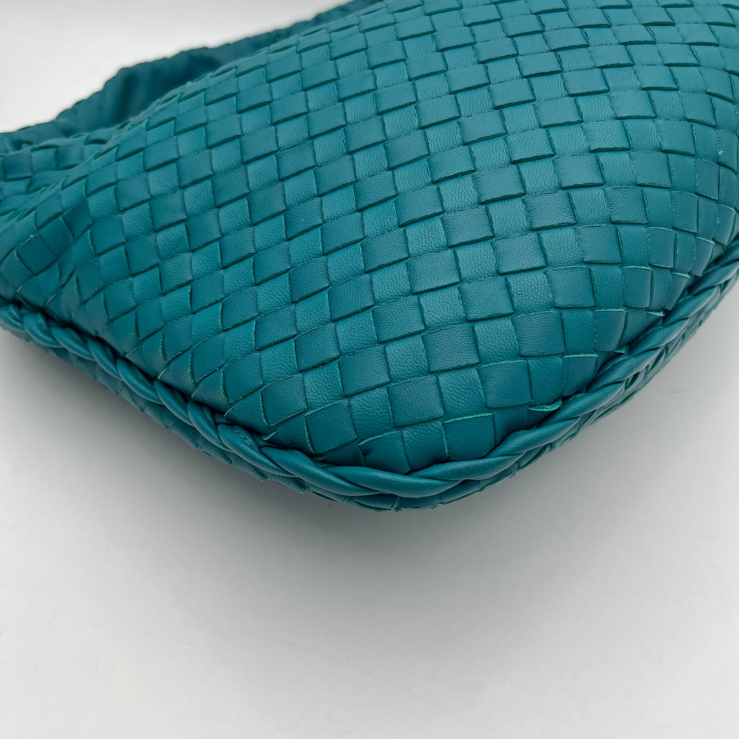 Bottega Veneta Blue Green Intrecciato Hobo Bag