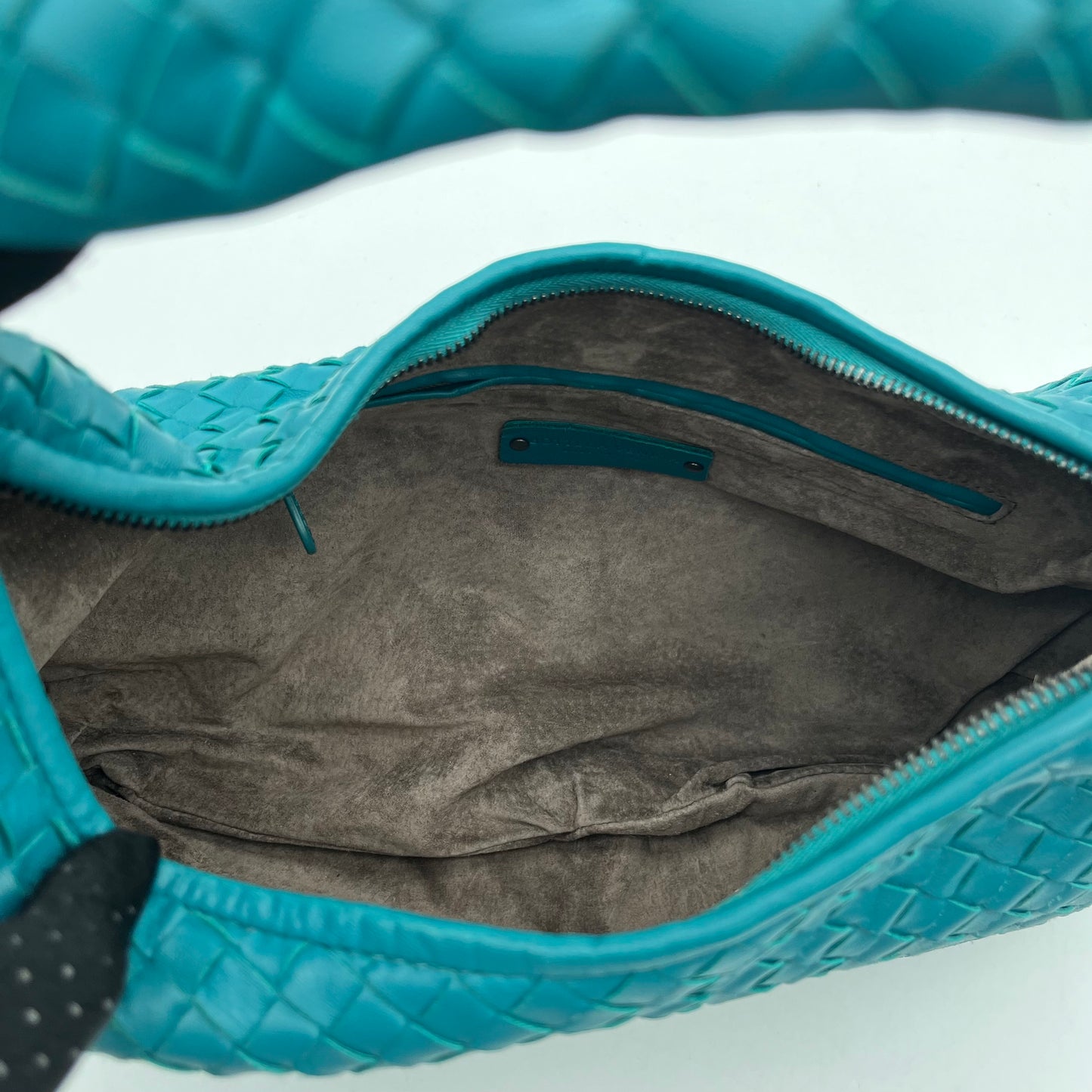 Bottega Veneta Blue Green Intrecciato Hobo Bag