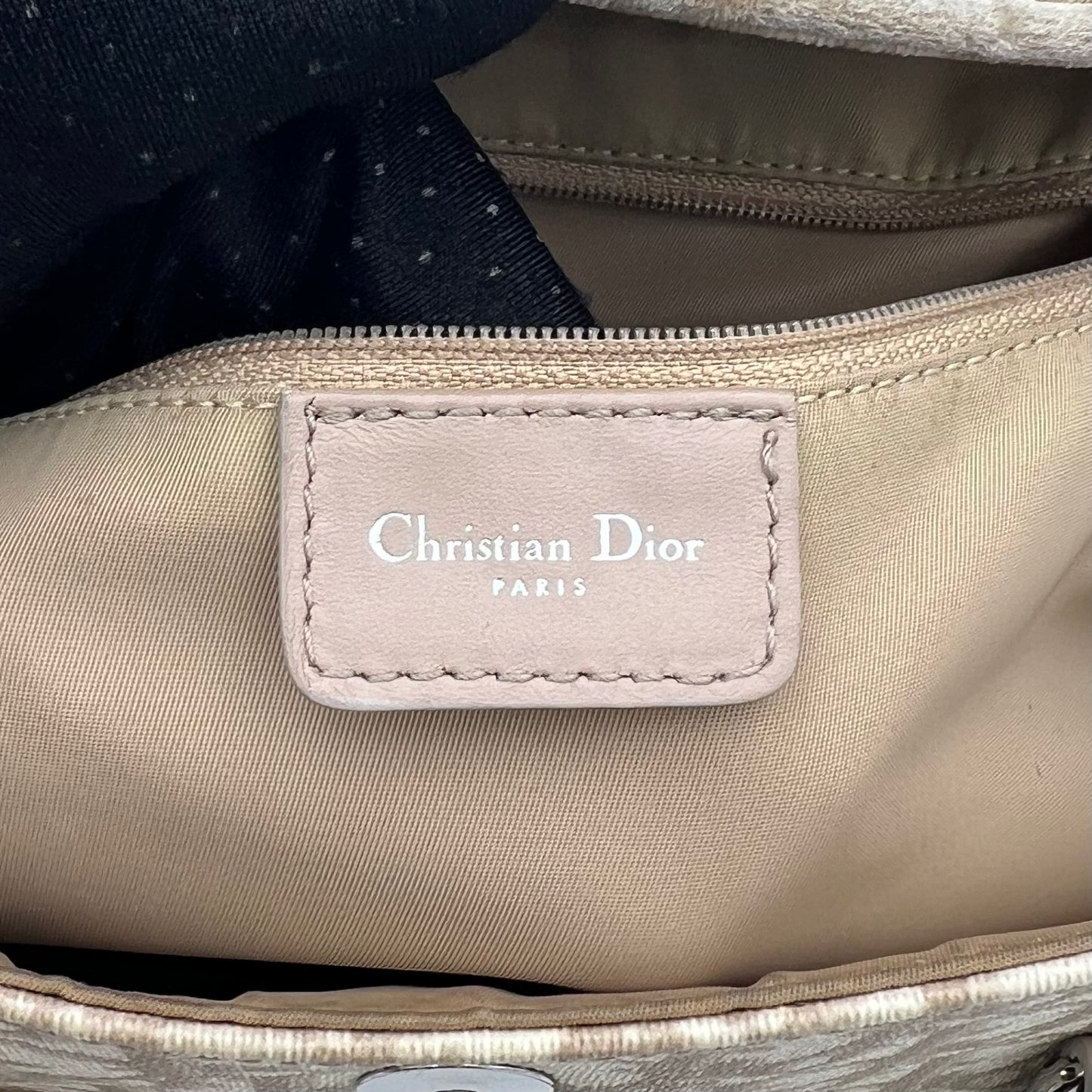 Christian Dior Beige Romantique Trotter Flap Baguette