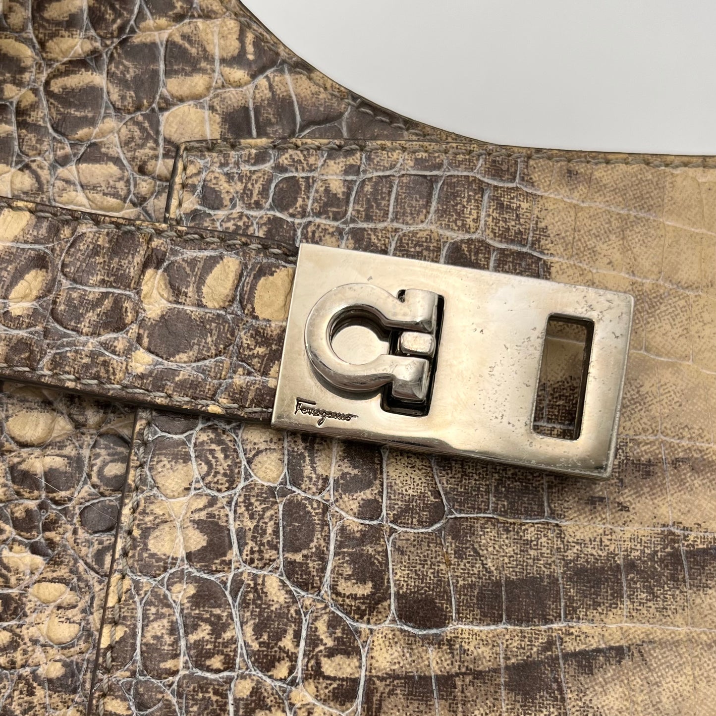 Salvatore Ferragamo Himalayan Gancini Hobo Shoulder Bag