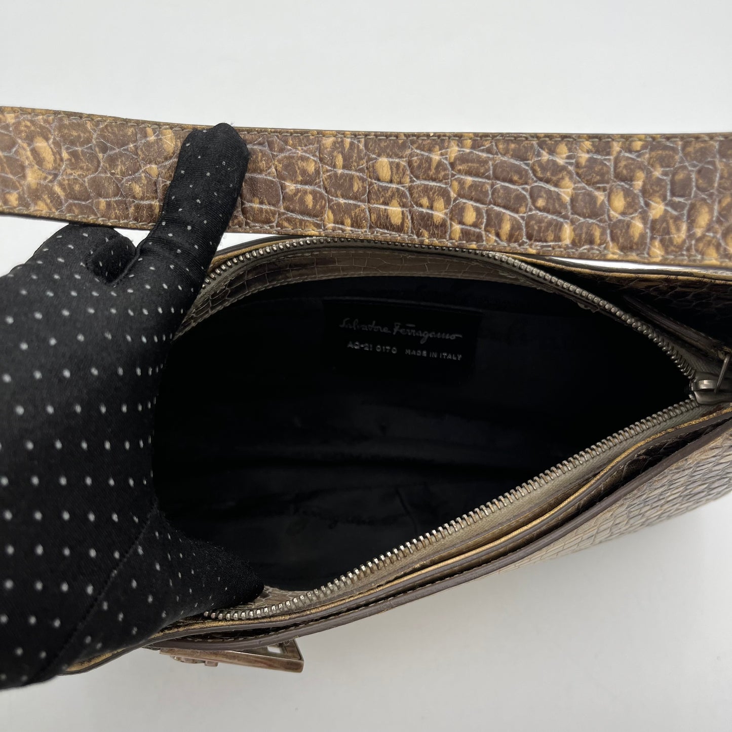 Salvatore Ferragamo Himalayan Gancini Hobo Shoulder Bag