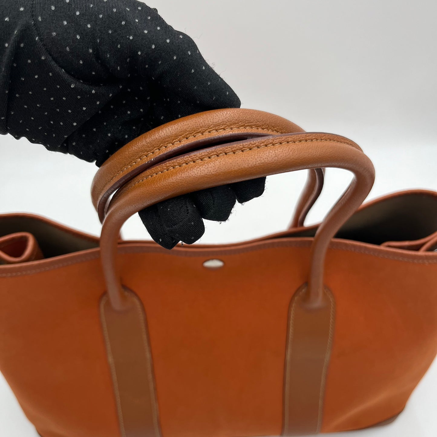 Hermes Orange Canvas and Leather Garden Party 36