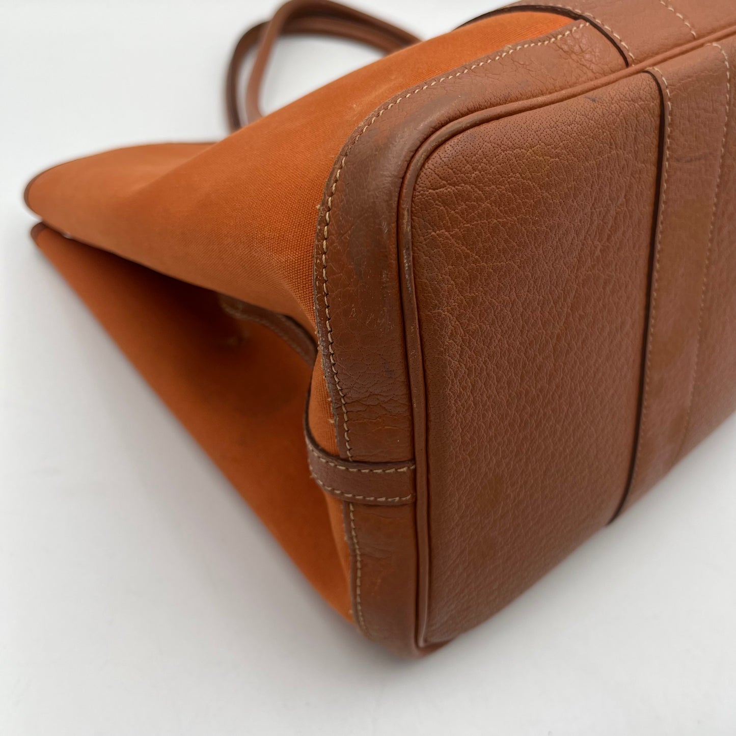 Hermes Orange Canvas and Leather Garden Party 36