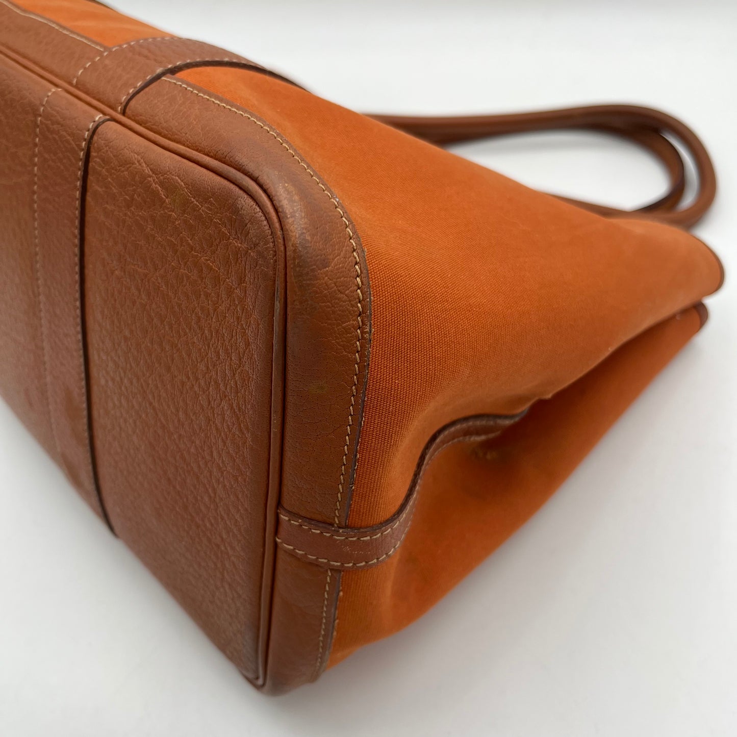 Hermes Orange Canvas and Leather Garden Party 36