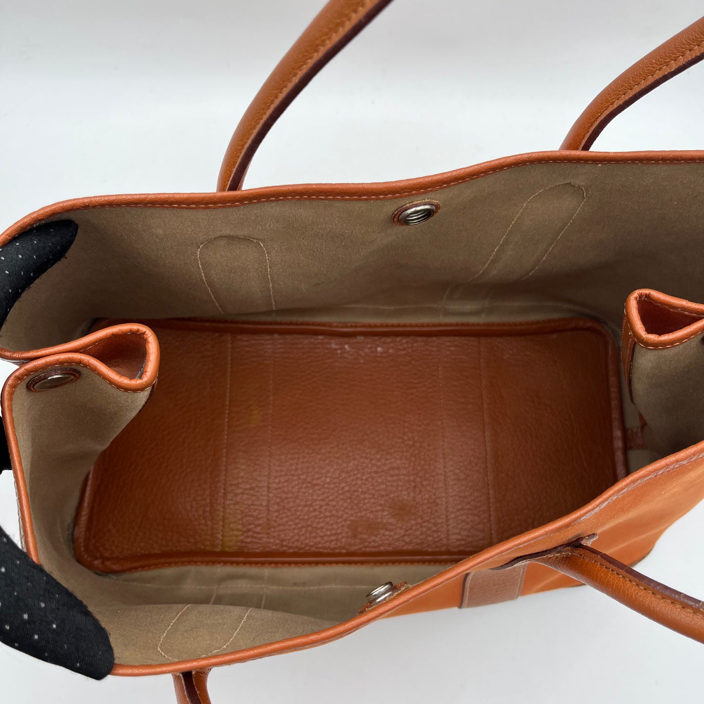 Hermes Orange Canvas and Leather Garden Party 36