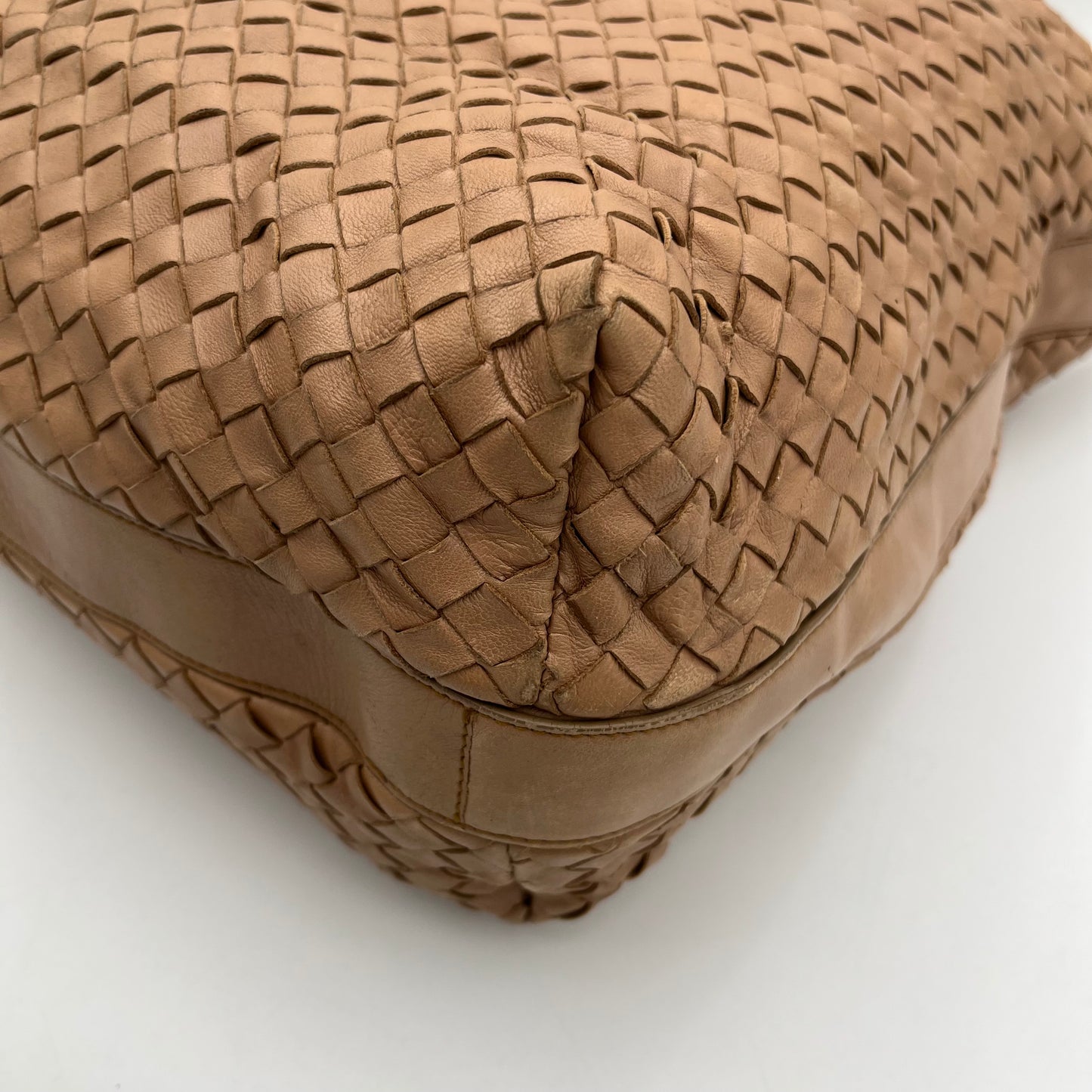 Bottega Veneta Nude Brown Intrecciato Large Hobo Convertible Bag