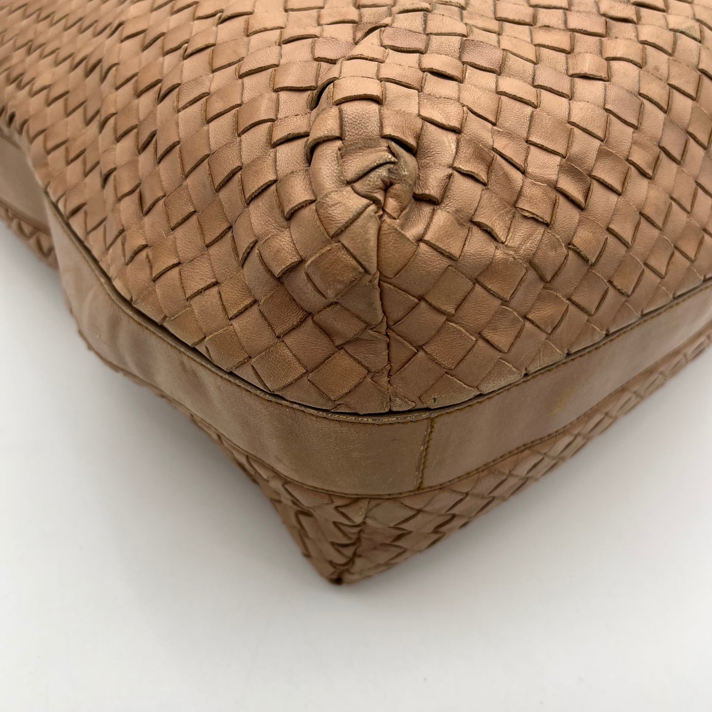 Bottega Veneta Nude Brown Intrecciato Large Hobo Convertible Bag