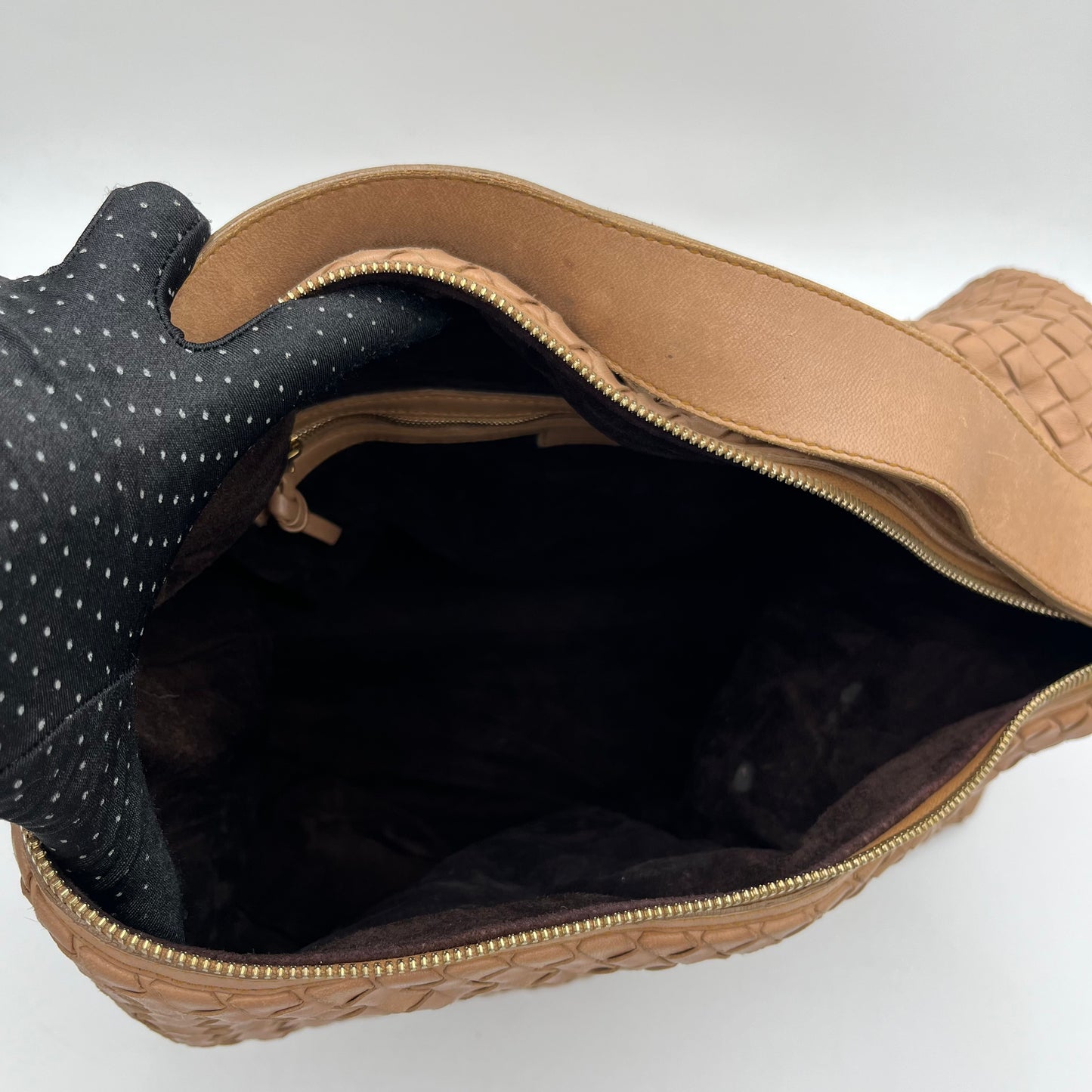 Bottega Veneta Nude Brown Intrecciato Large Hobo Convertible Bag