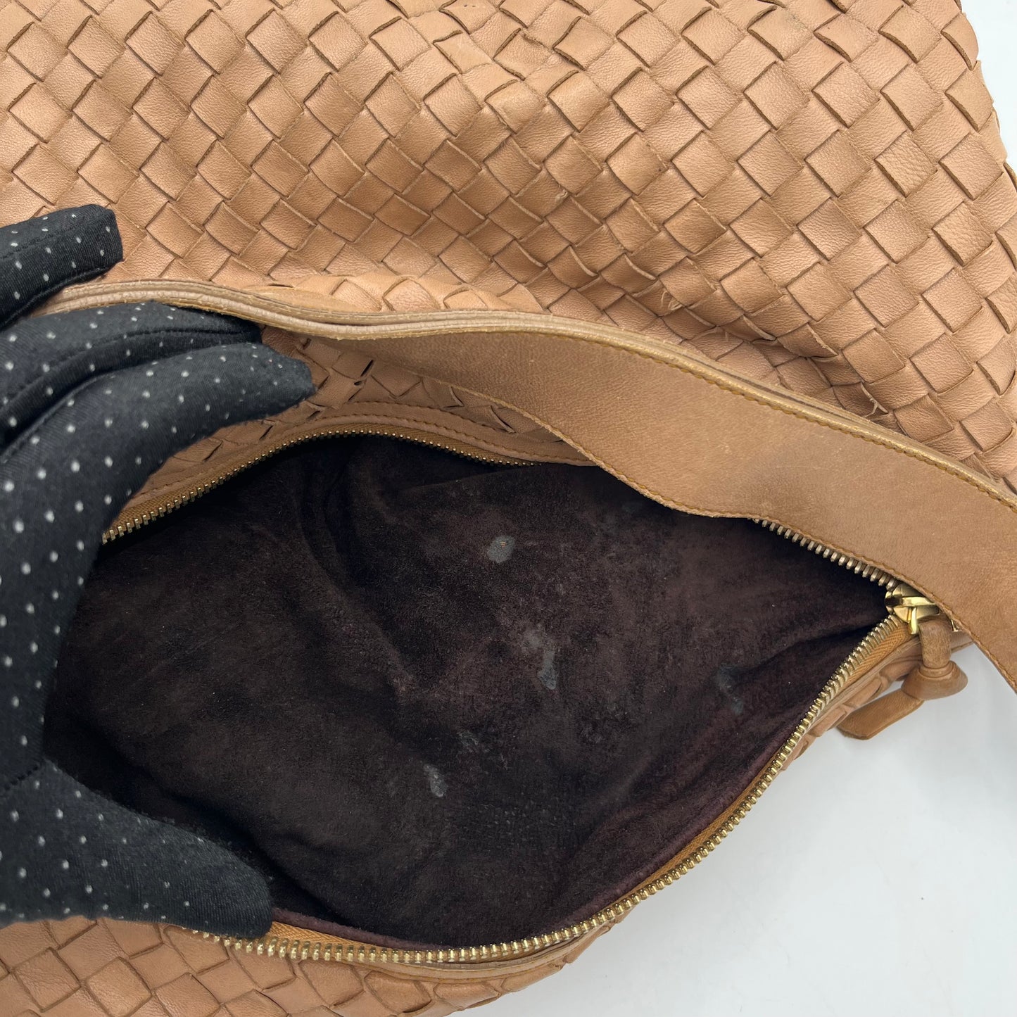 Bottega Veneta Nude Brown Intrecciato Large Hobo Convertible Bag