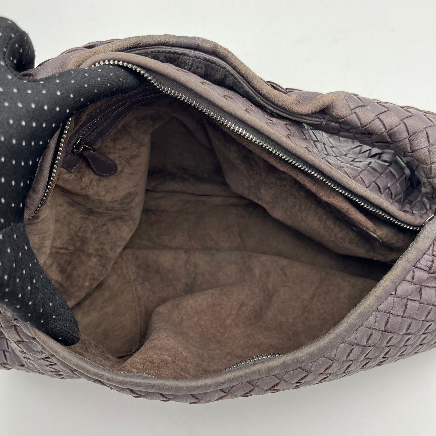 Bottega Dark Gray Intrecciato Large Hobo Bag