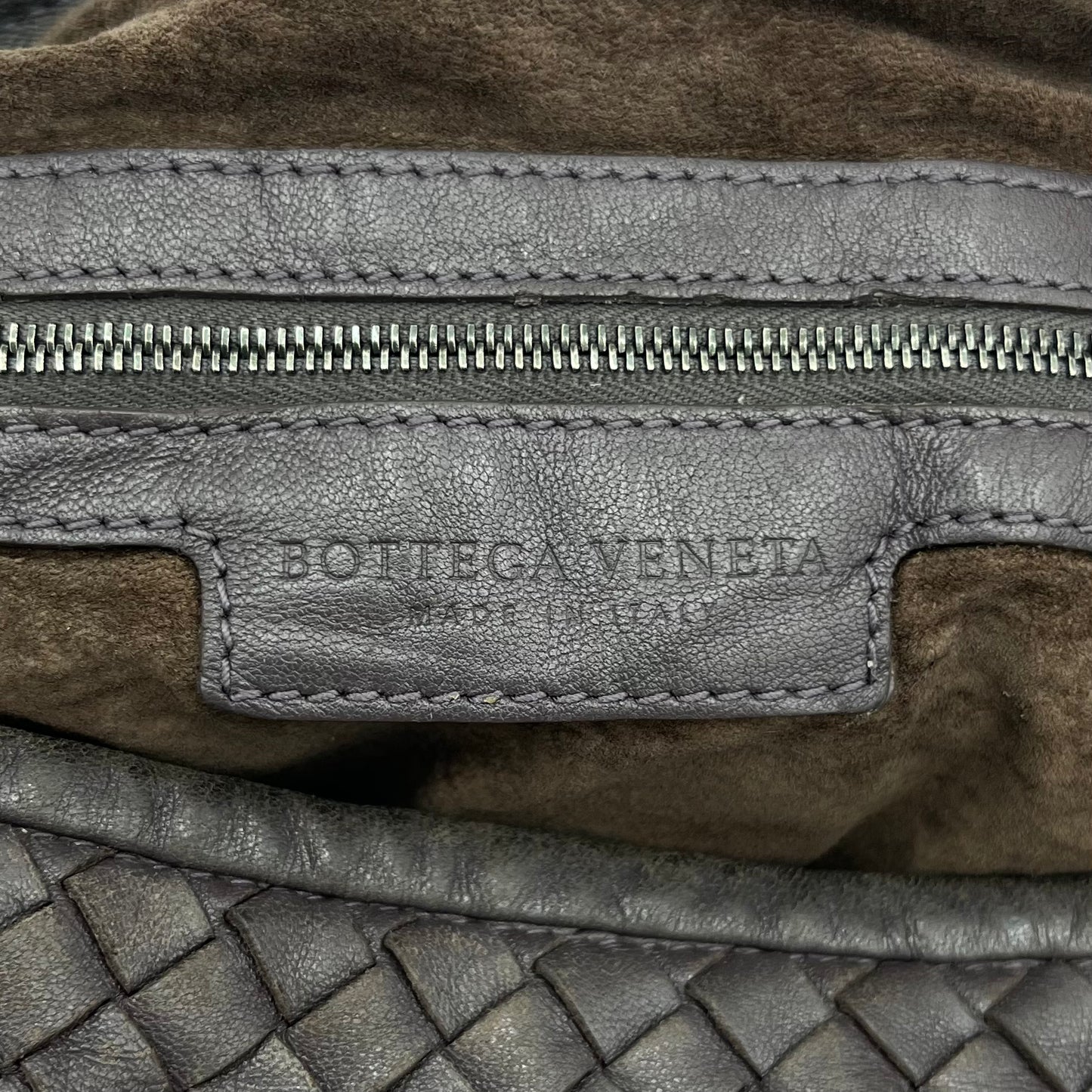 Bottega Dark Gray Intrecciato Large Hobo Bag