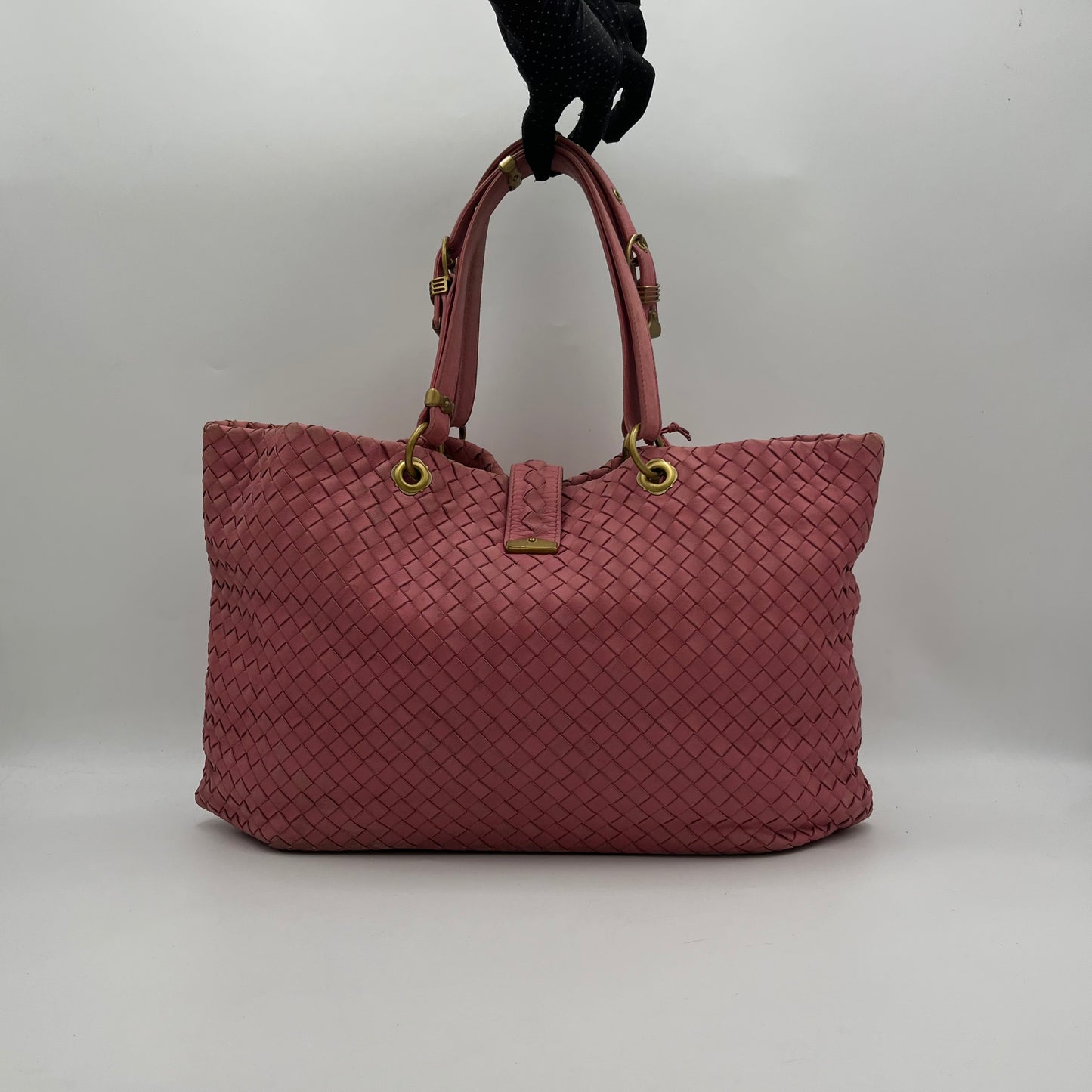 Bottega Veneta Pink Intrecciato Nappa Capri Tote