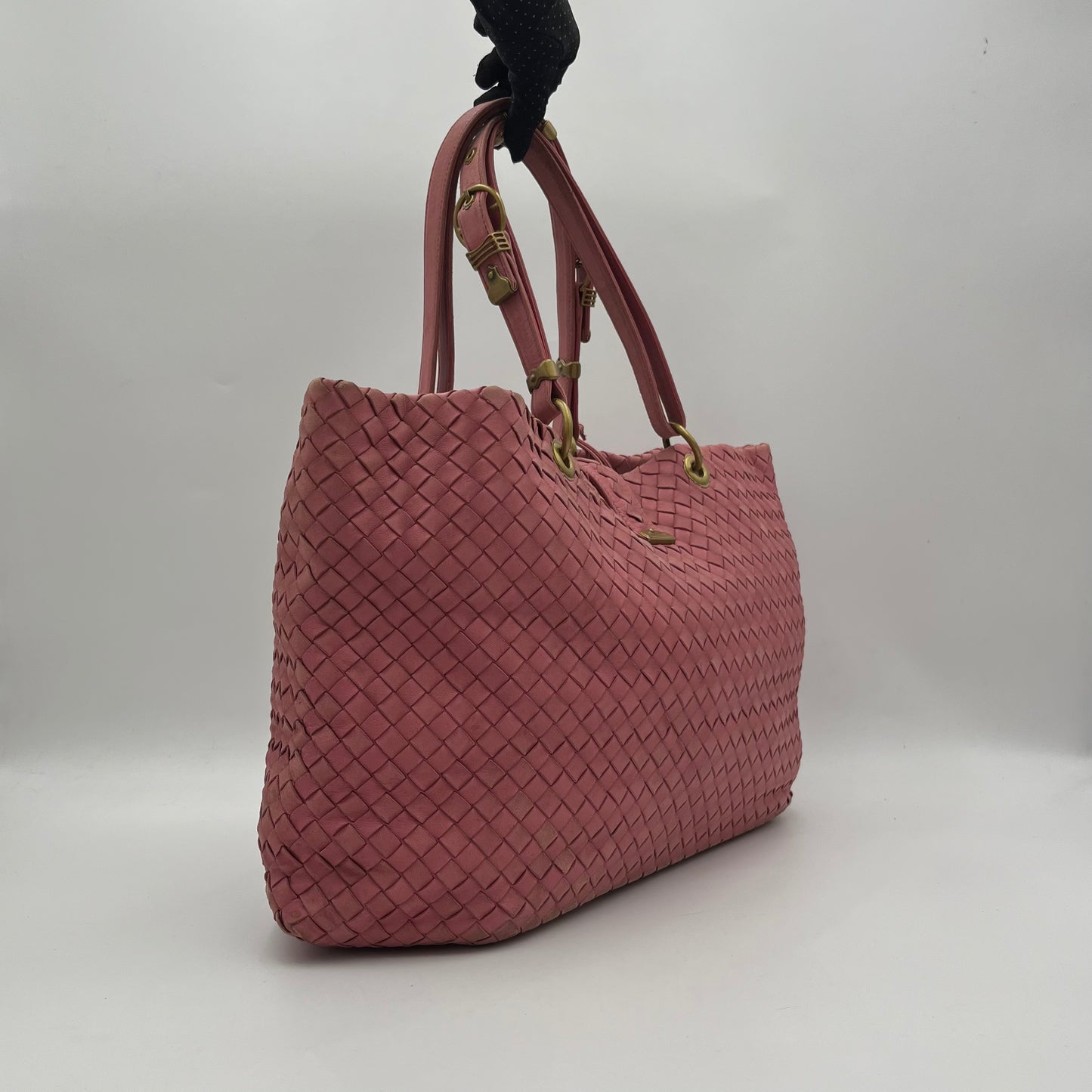 Bottega Veneta Pink Intrecciato Nappa Capri Tote