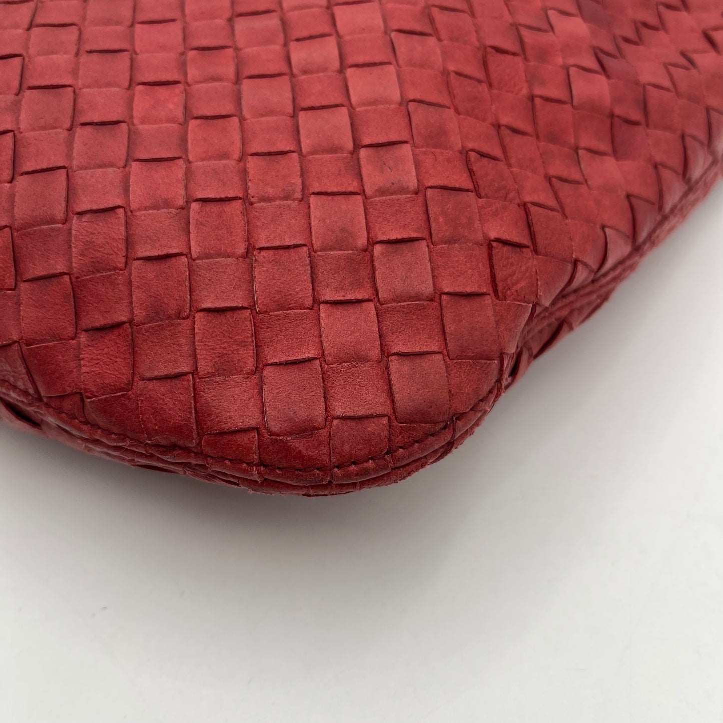 Bottega Red Intrecciato Hobo Crossbody