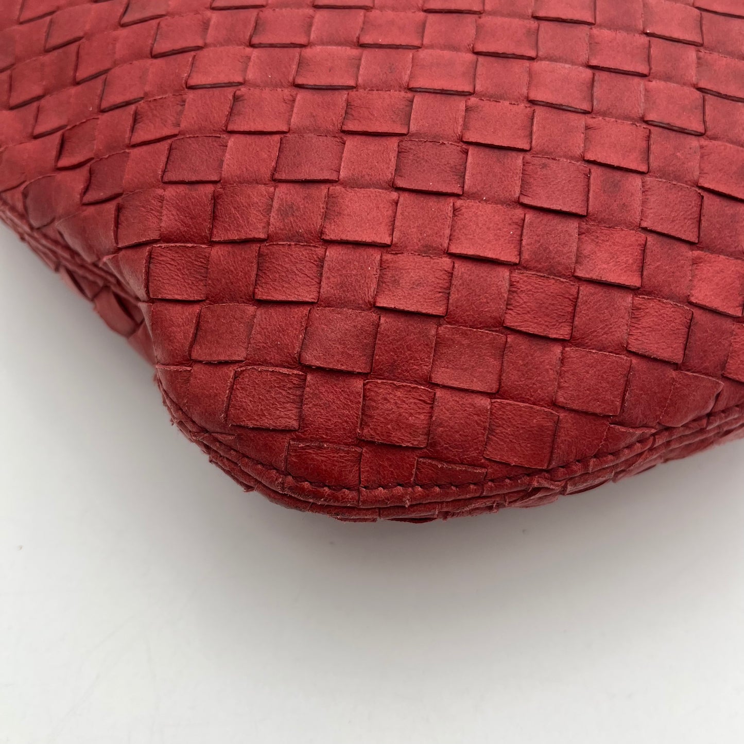 Bottega Red Intrecciato Hobo Crossbody