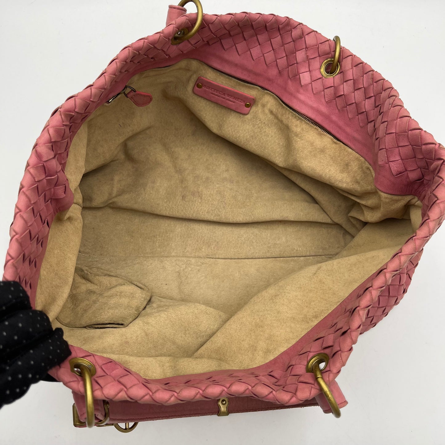 Bottega Veneta Pink Intrecciato Nappa Capri Tote