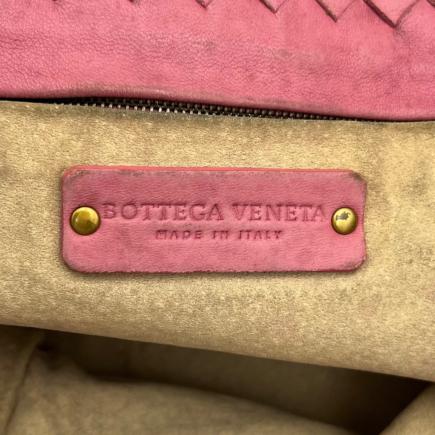 Bottega Veneta Pink Intrecciato Nappa Capri Tote