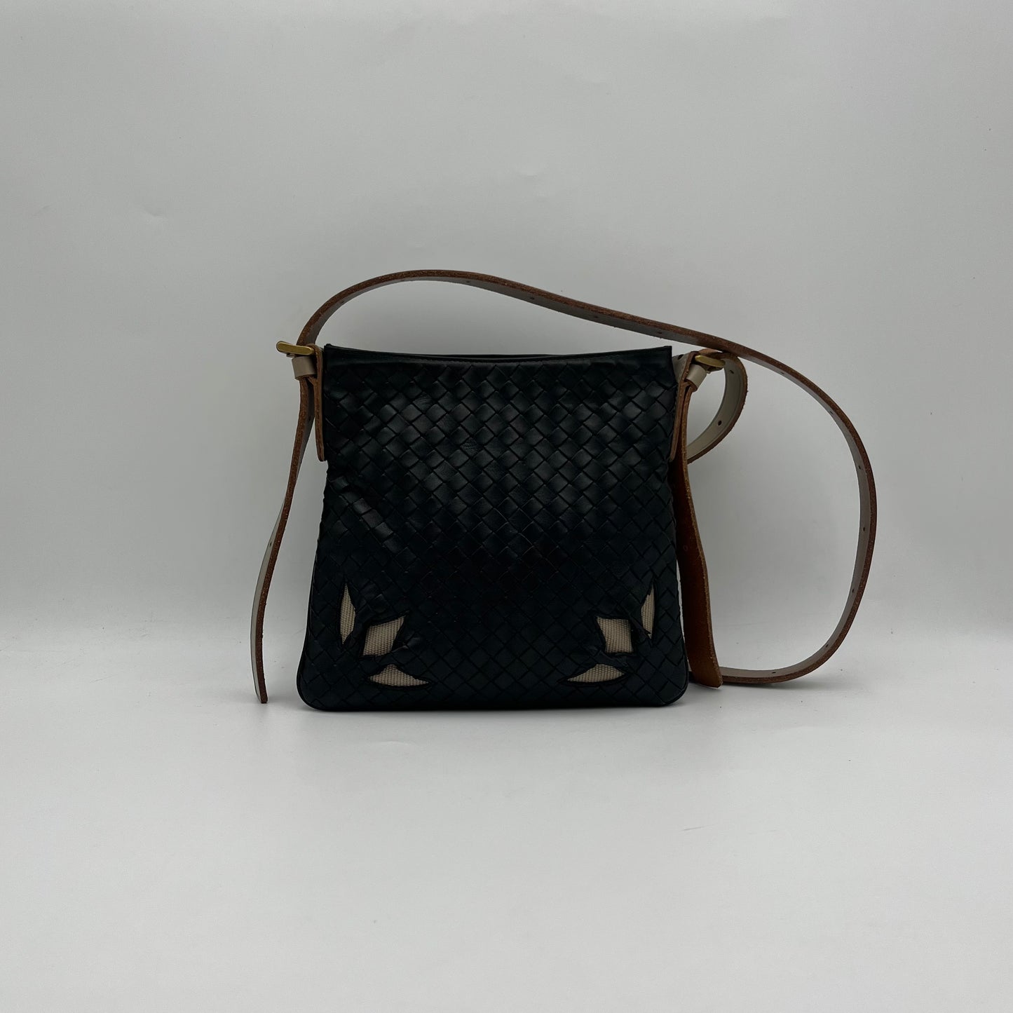 Bottega Veneta Black Intrecciato Crossbody