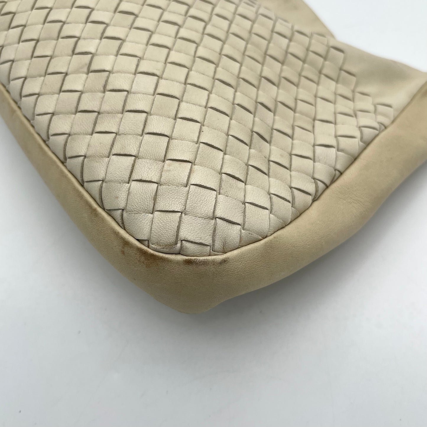 Bottega Veneta White Intecciato Shoulder Bag