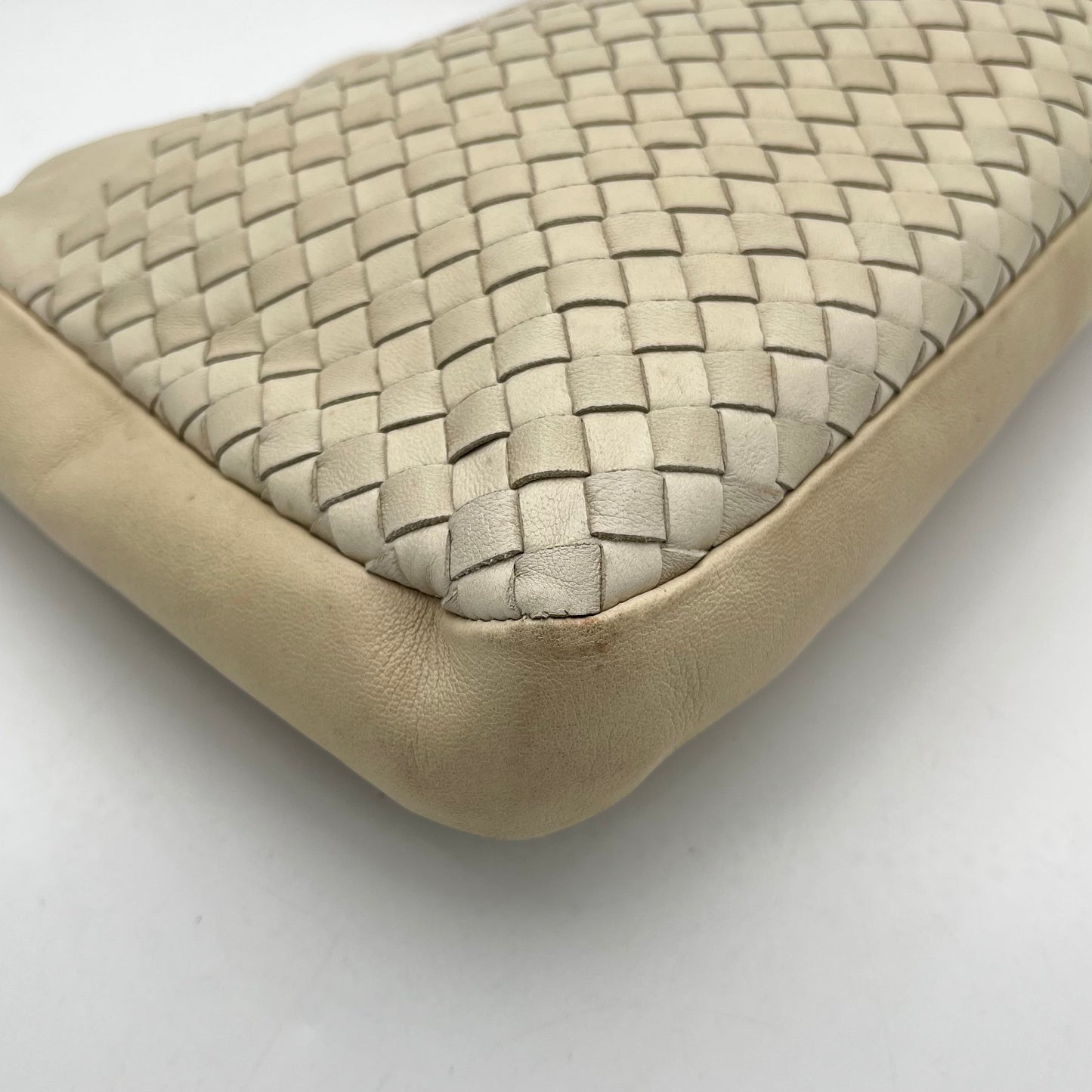 Bottega Veneta White Intecciato Shoulder Bag