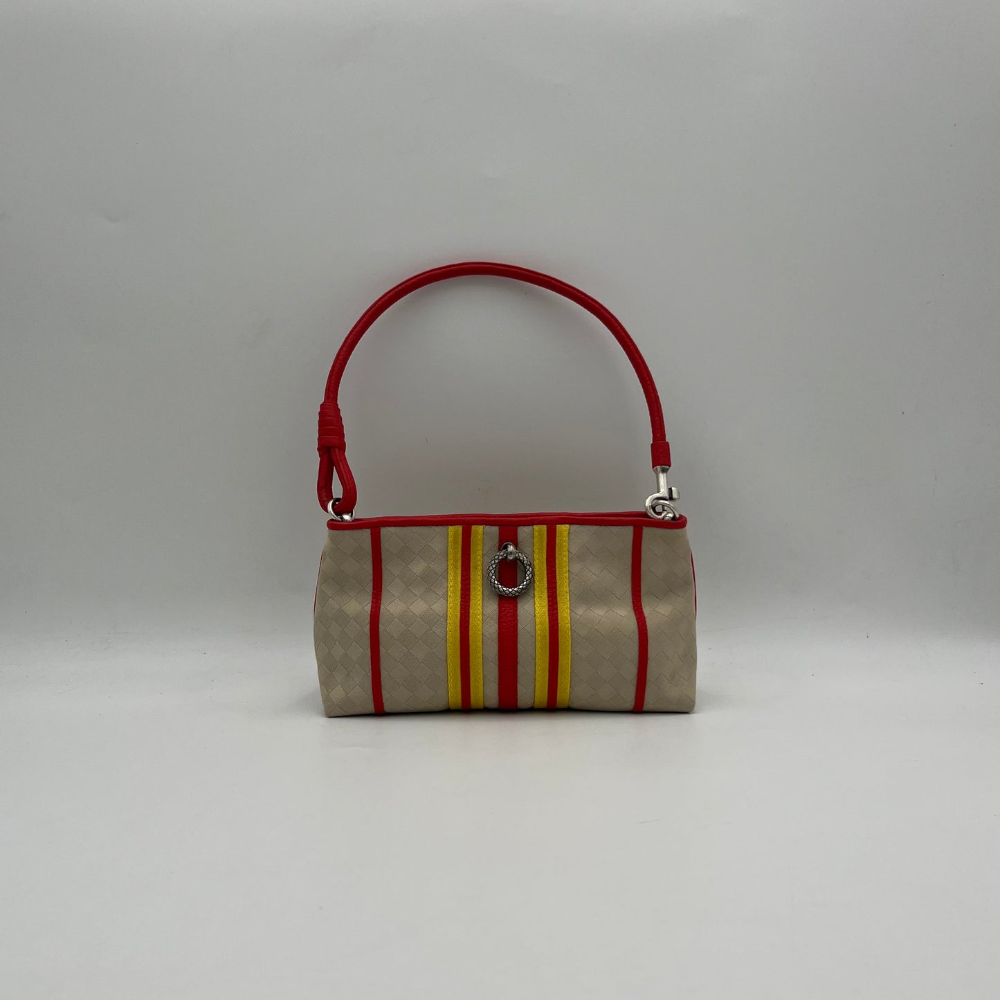 Bottega Veneta Red and Yellow Stripe Pochette
