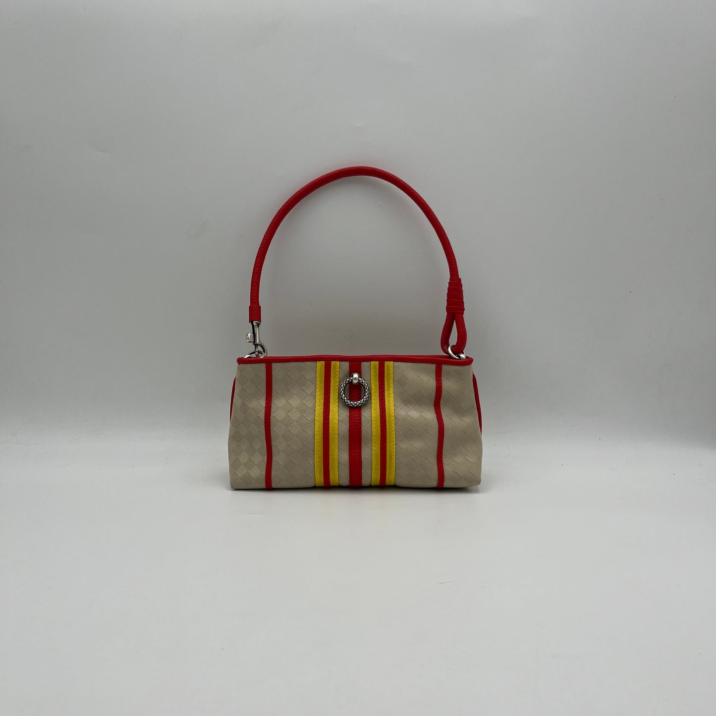 Bottega Veneta Red and Yellow Stripe Pochette