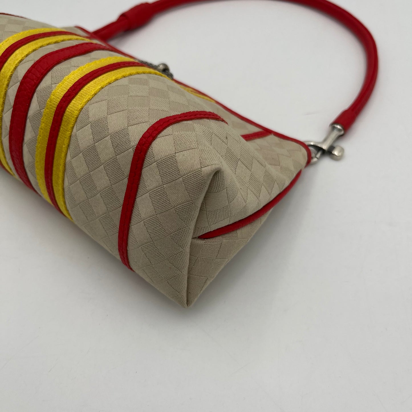 Bottega Veneta Red and Yellow Stripe Pochette